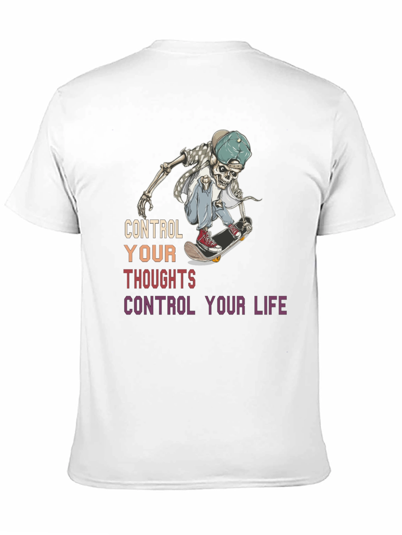 Black Skateboarding Skeleton Graphic T-Shirt view 11