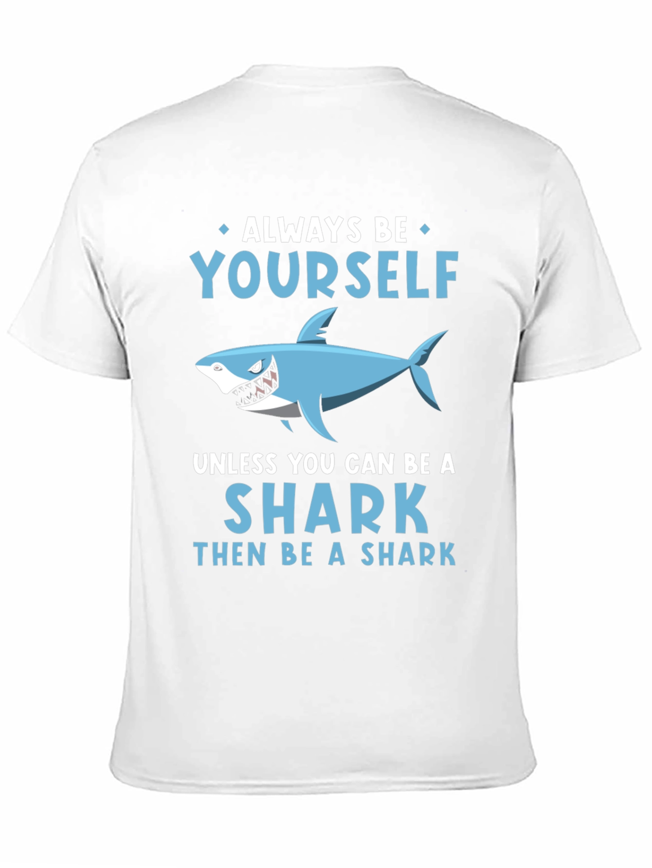 Black Funny Shark Graphic Tee - Always Be Yourself Shirt view 11
