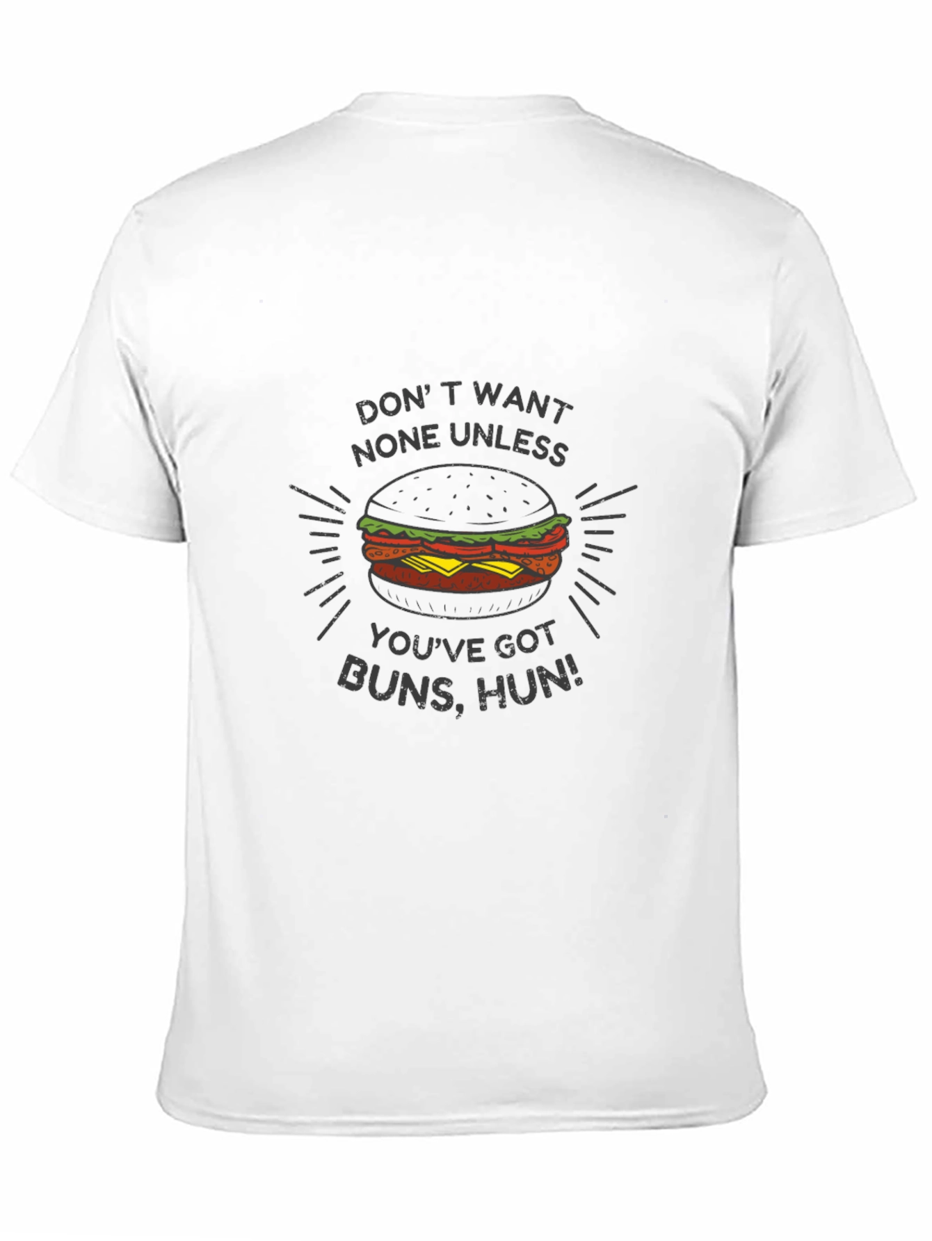 Black Funny Burger Buns T-Shirt view 11
