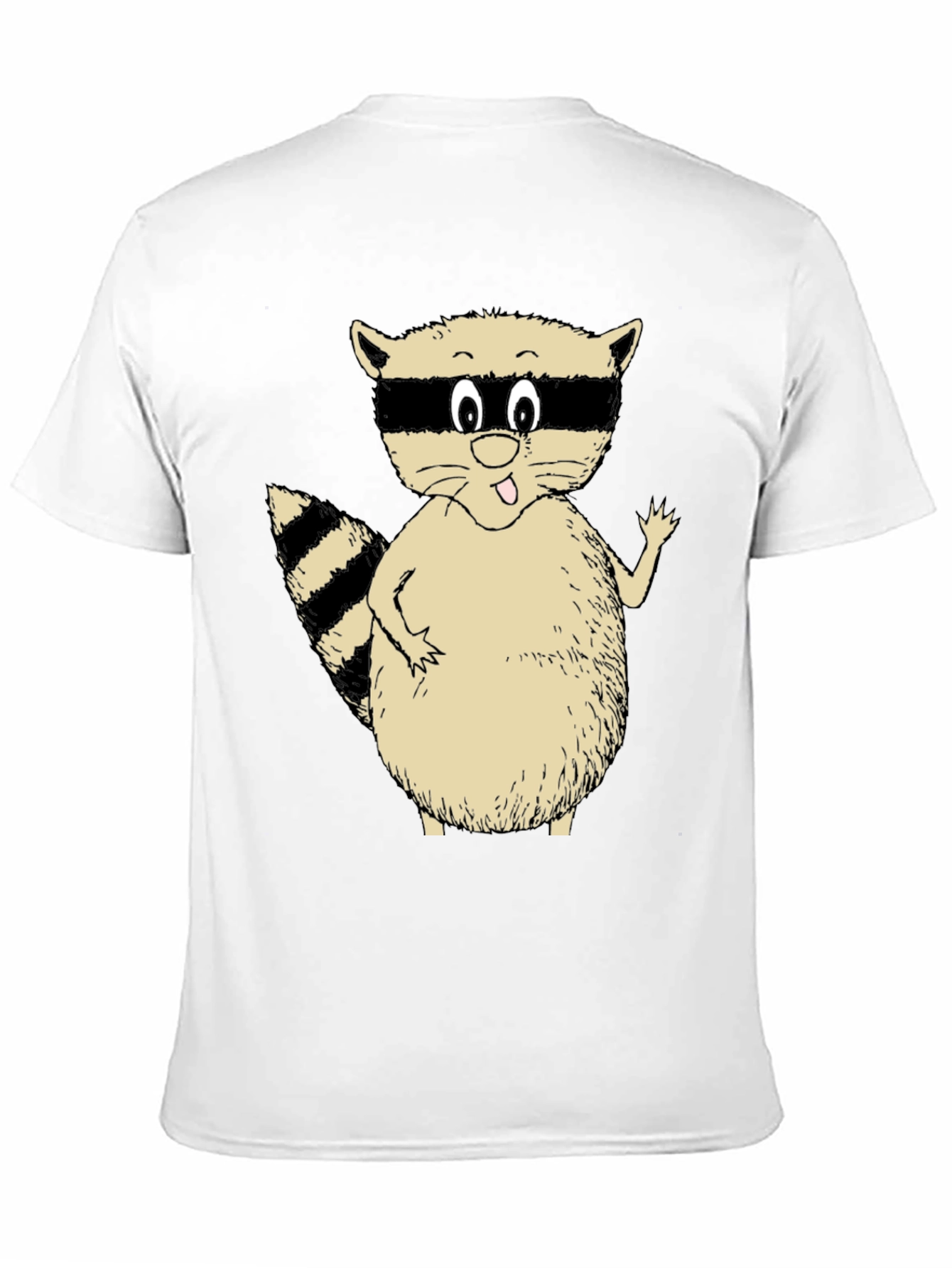 Black Cute Raccoon Graphic T-Shirt - Black Casual Tee view 11