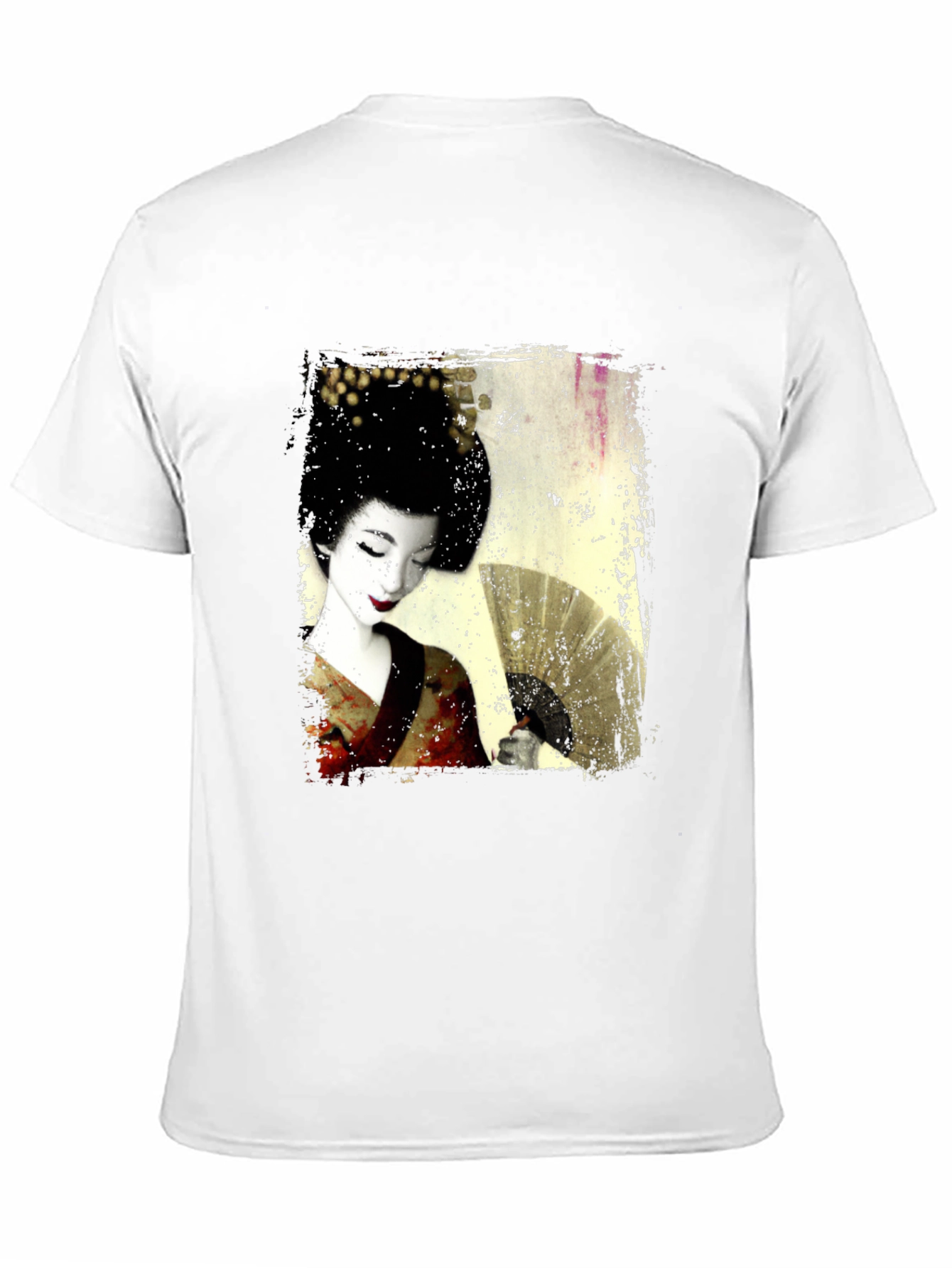 Black Geisha Print Black T-Shirt view 11