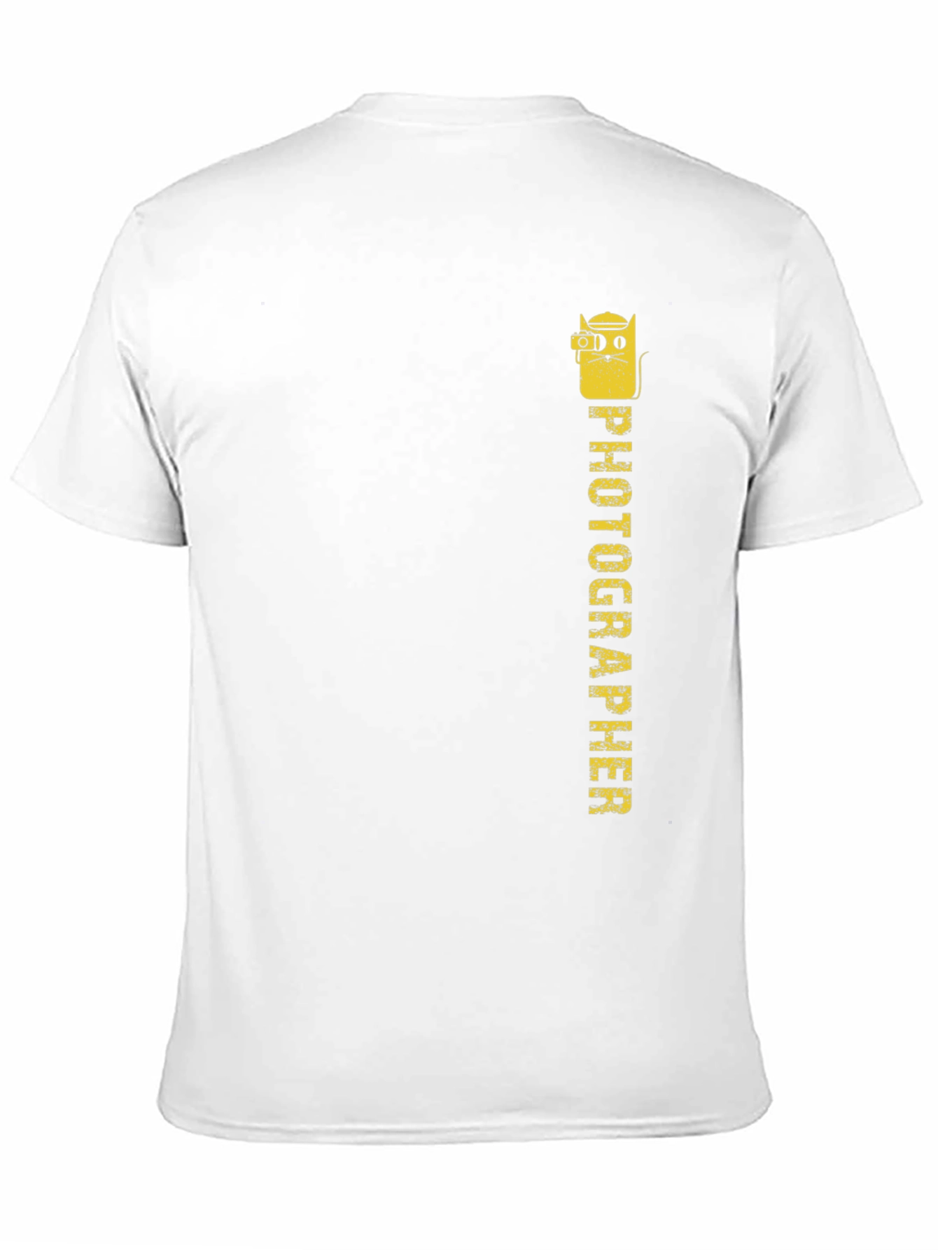 Black Photographer Cat Graphic Tee - Black Cotton T-Shirt view 11