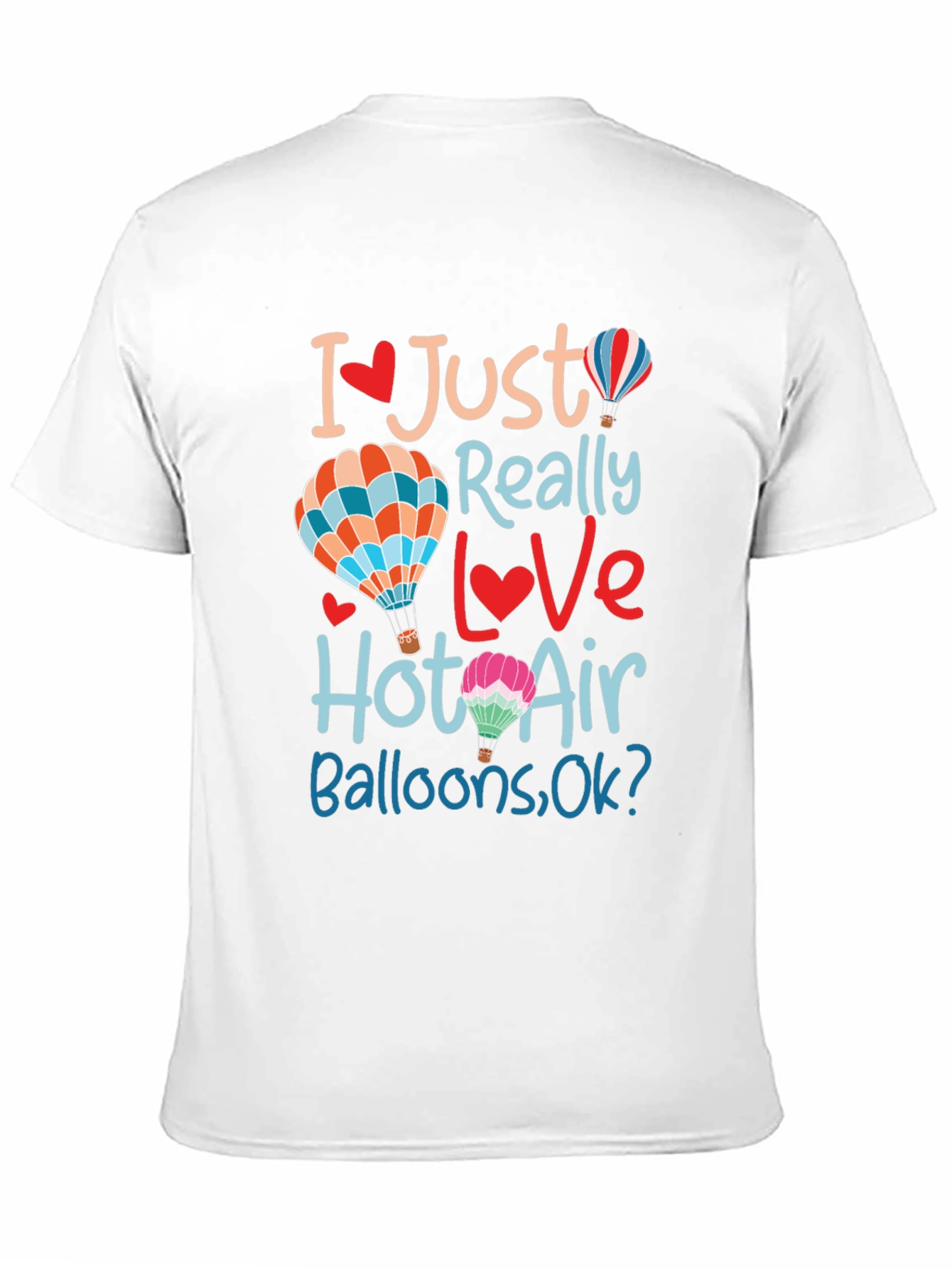Black I Love Hot Air Balloons Black T-Shirt view 11