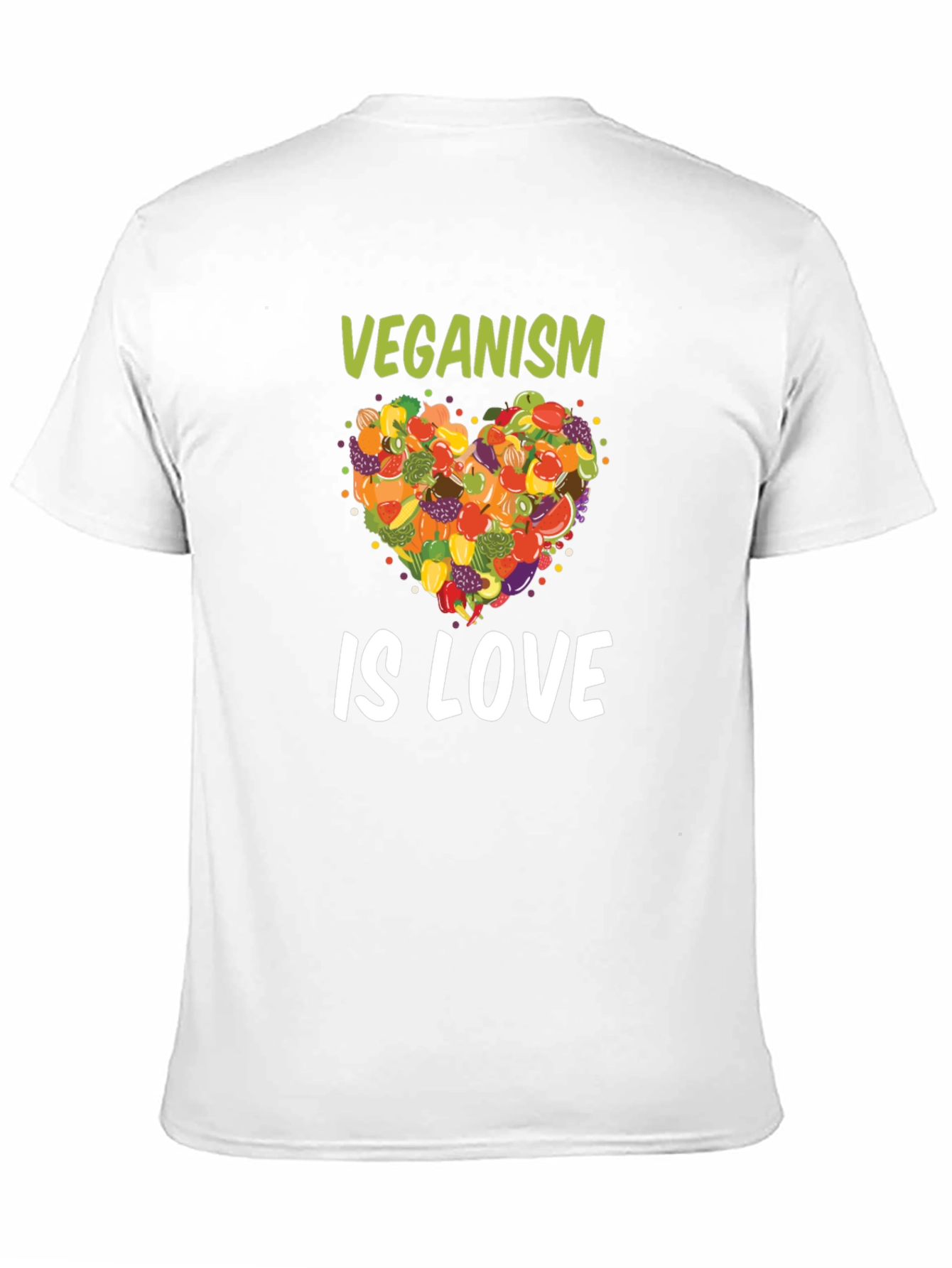 Black Veganism Is Love T-Shirt Fruit Heart Tee view 11