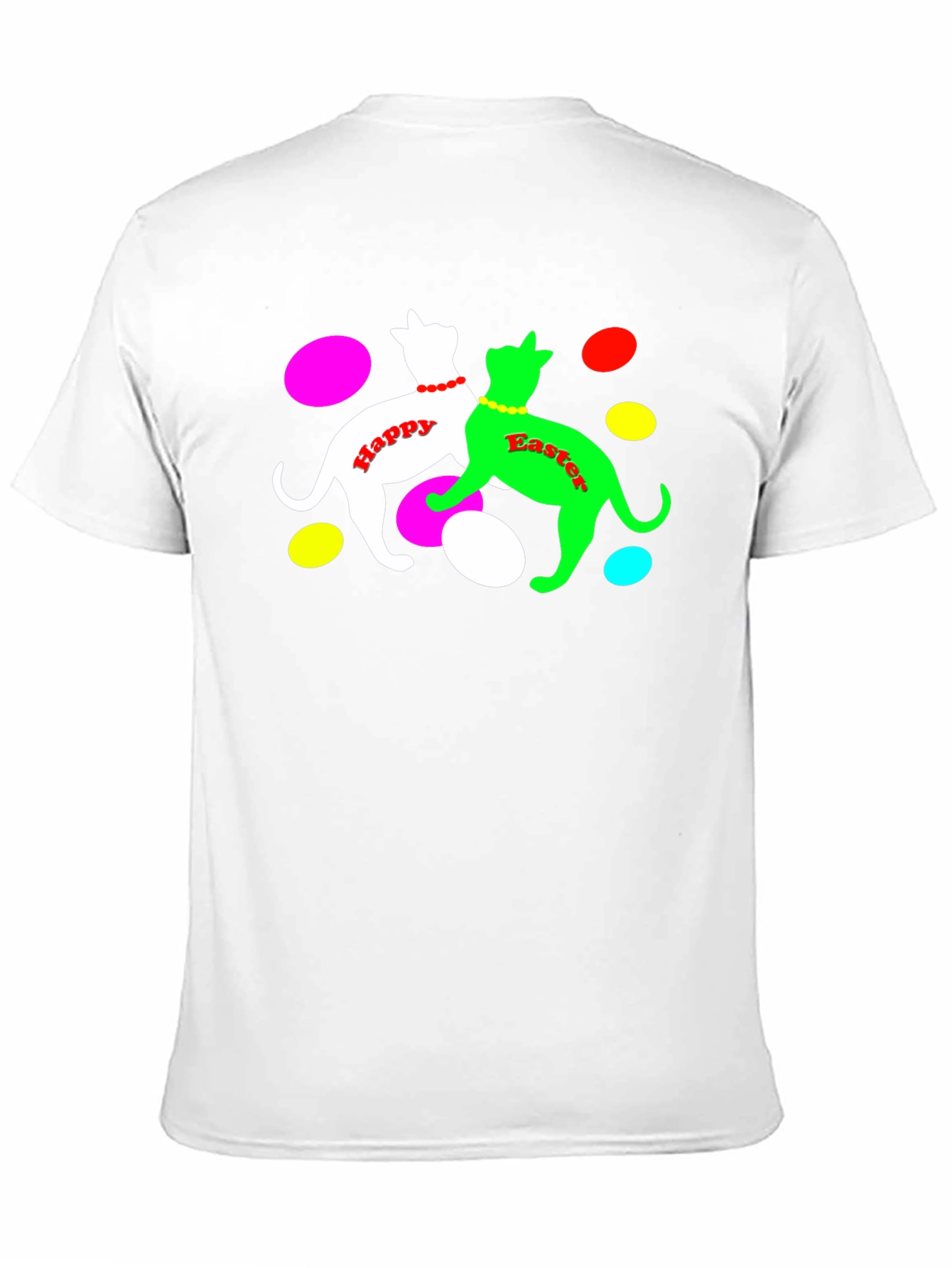Camiseta Negra Gatos Pascua Feliz