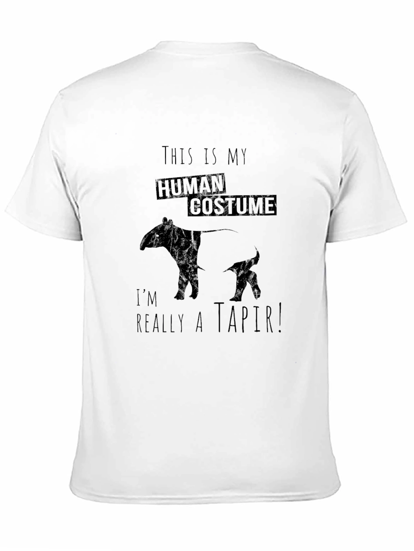 Black Human Costume Tapir T-Shirt - Funny Animal Tee view 11