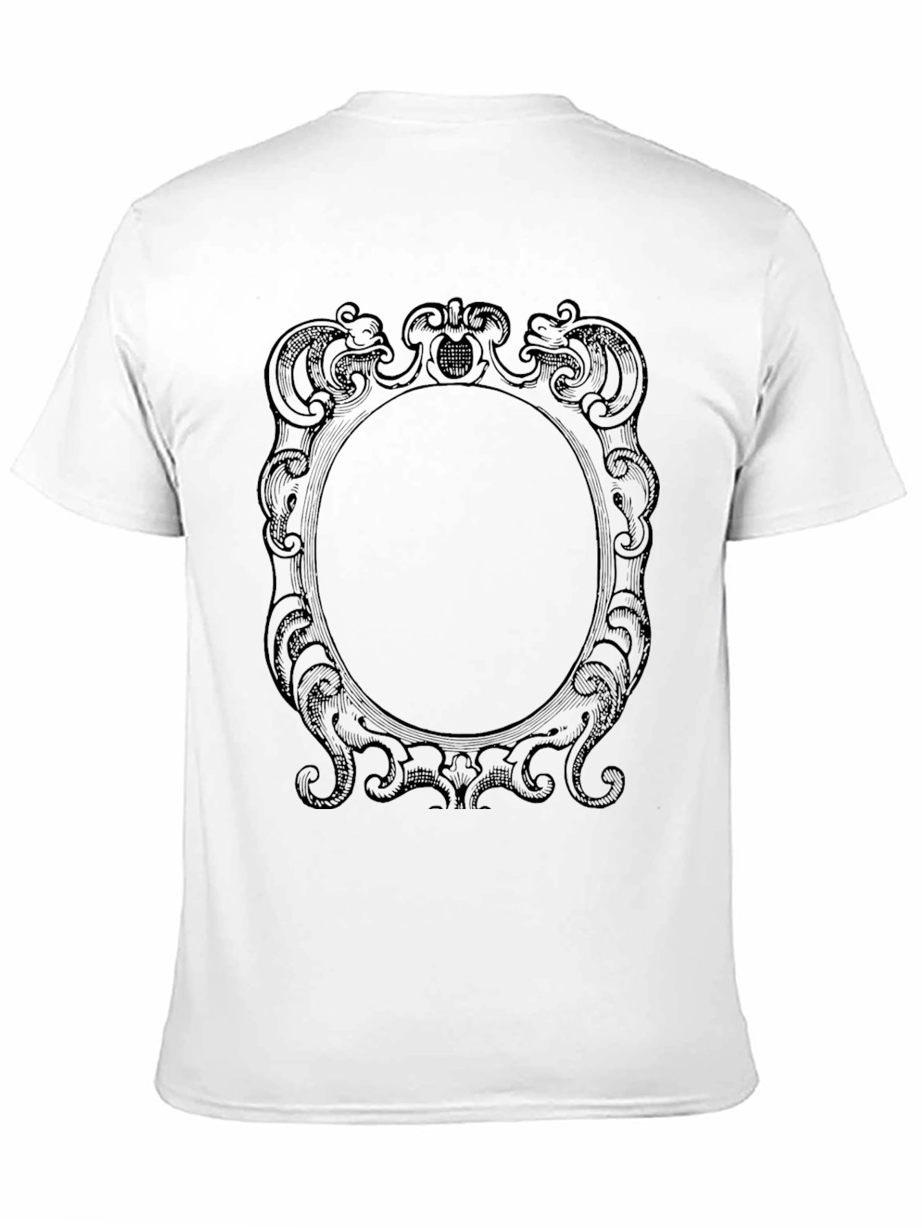 Elegant Framed Graphic Tee - Classic Black Cotton - 11