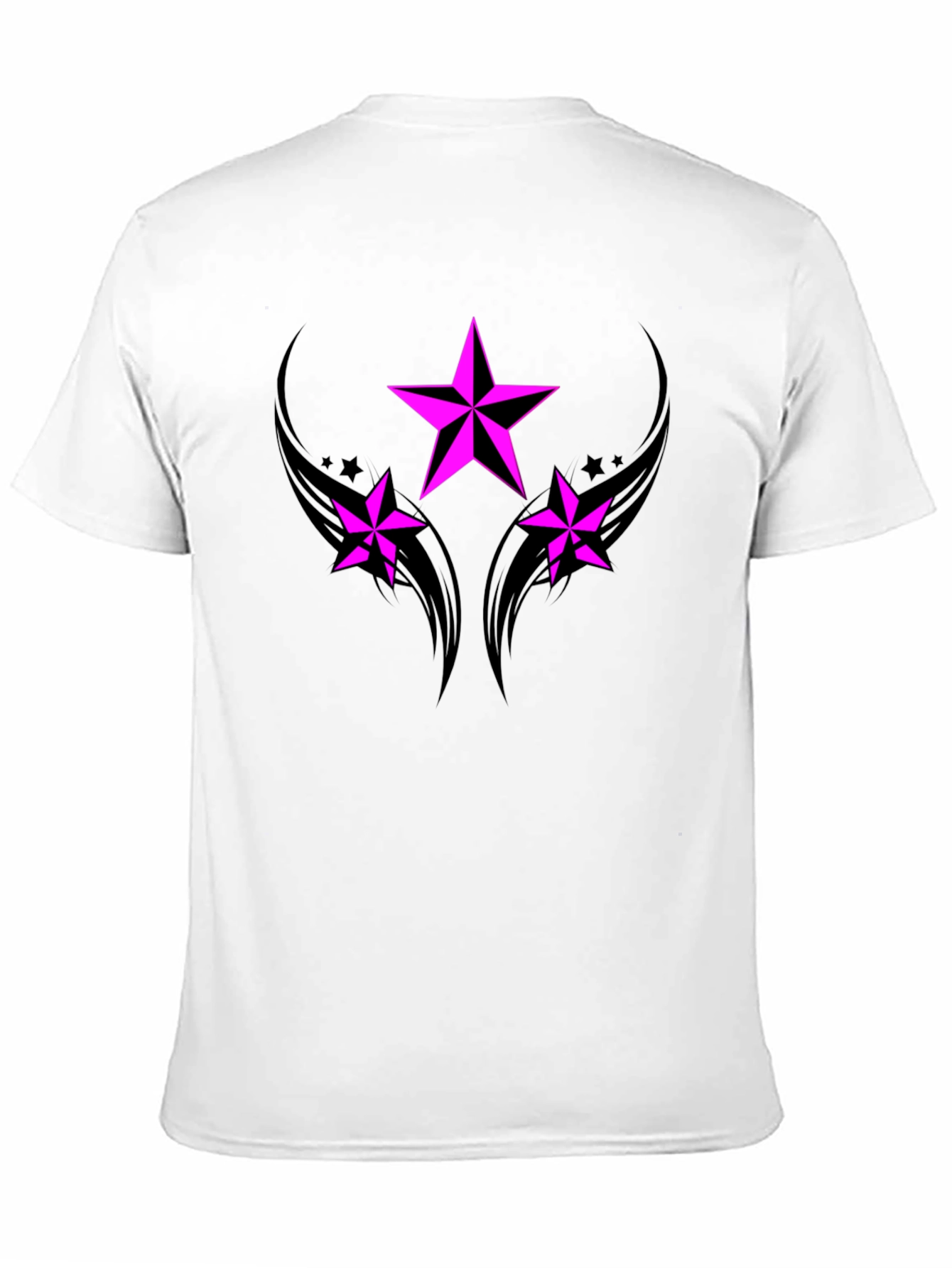 Black Black T-Shirt with Pink Star Graphic view 11