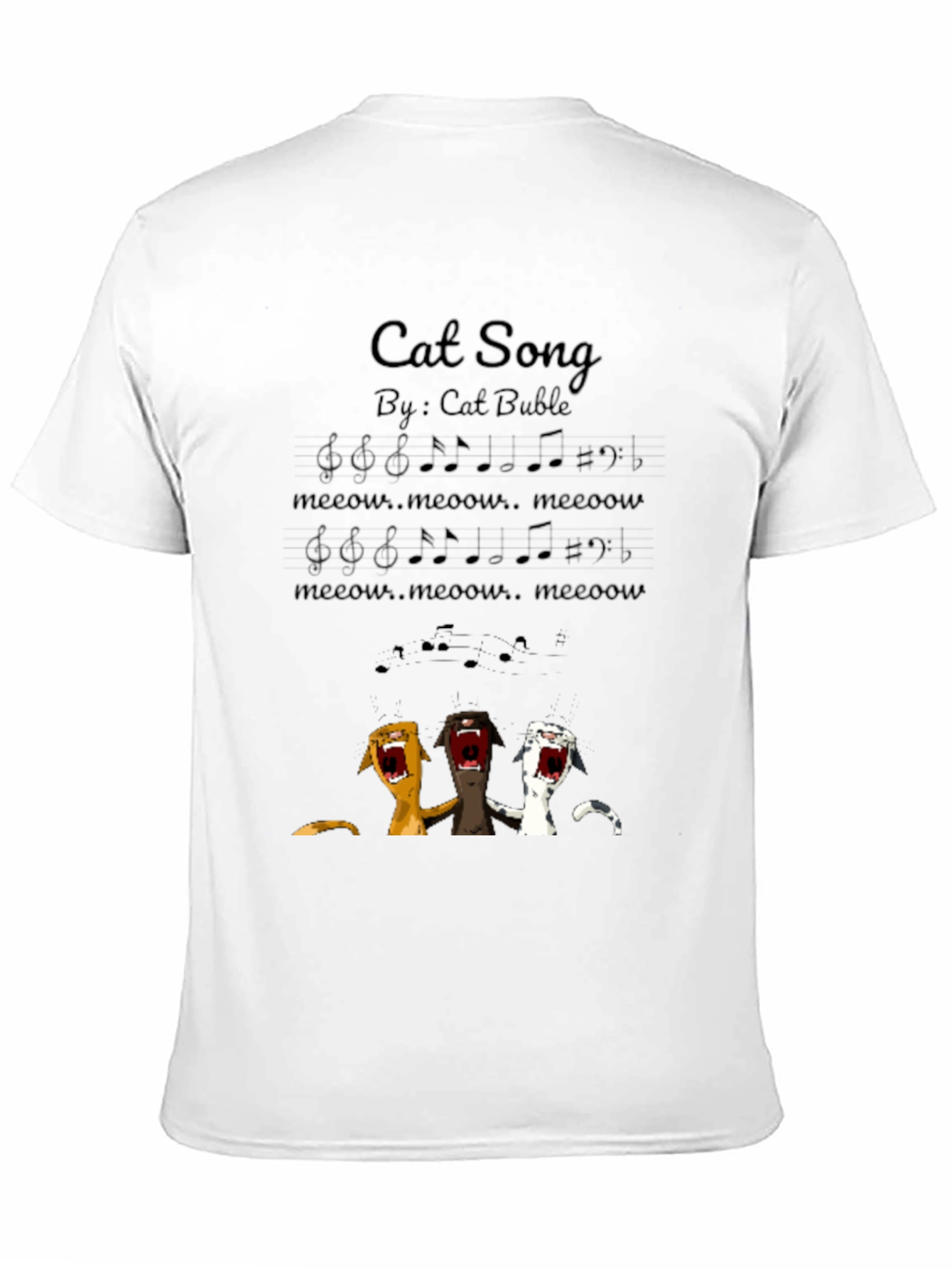 Black Cat Song T-Shirt - Meow Music Tee view 11