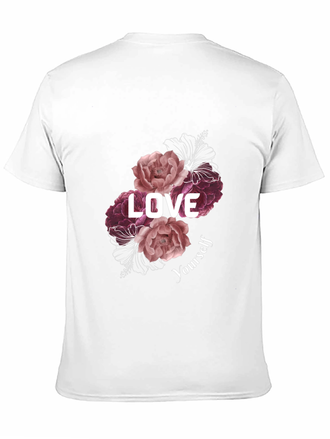Black Love Yourself Floral Graphic Tee - Black view 11