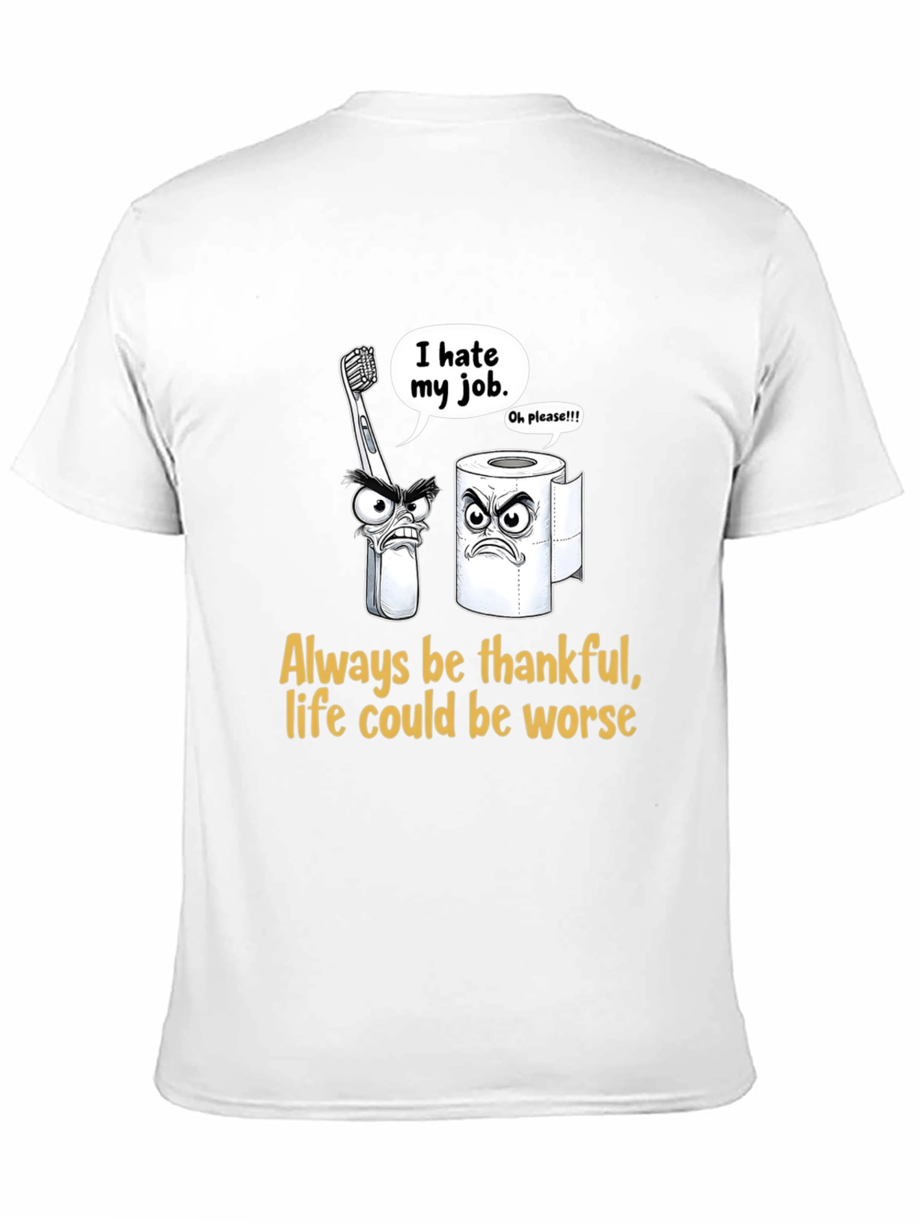 Black Funny "Hate My Job" Graphic T-Shirt view 11