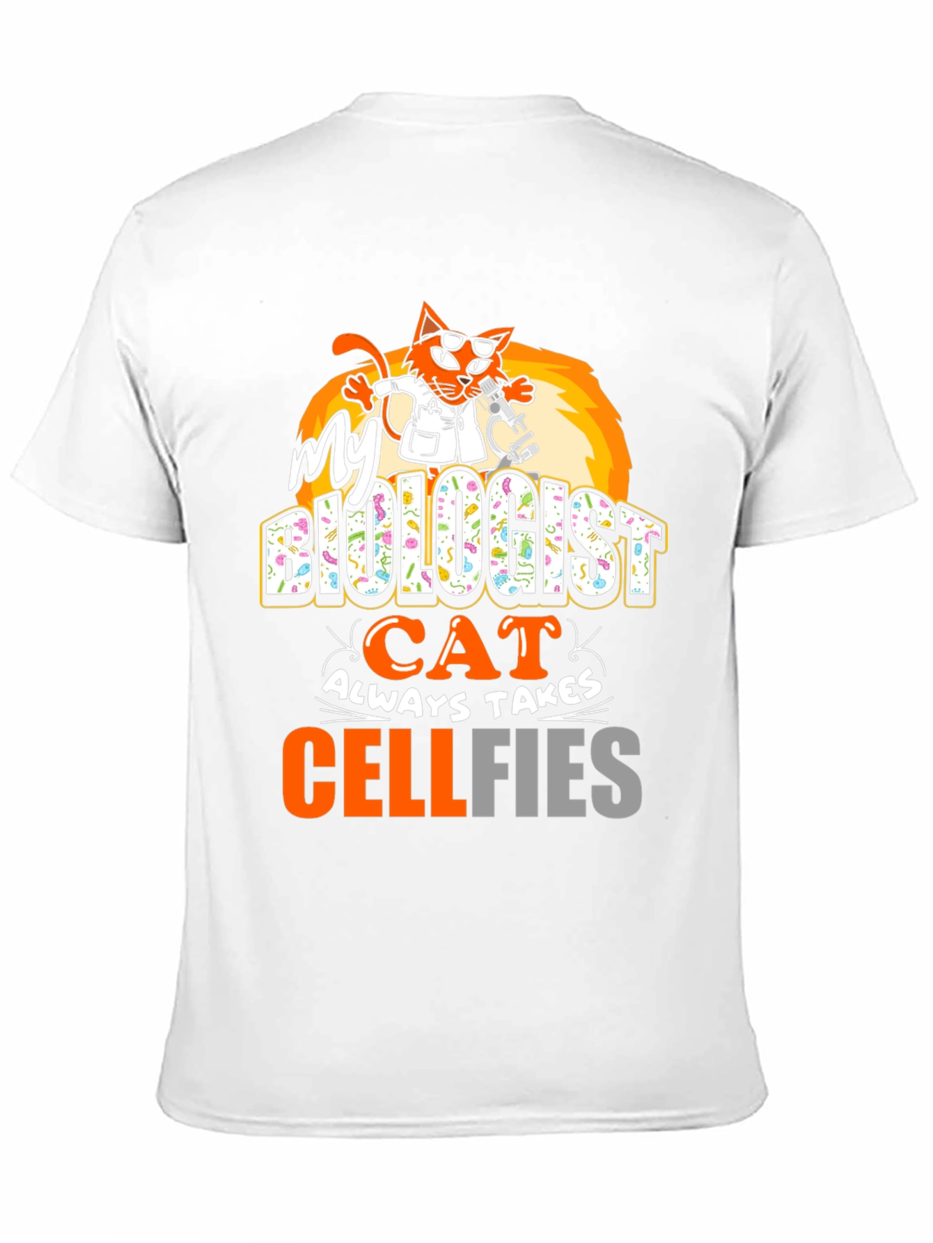 Black Biologist Cat Cellfies Graphic Tee view 11