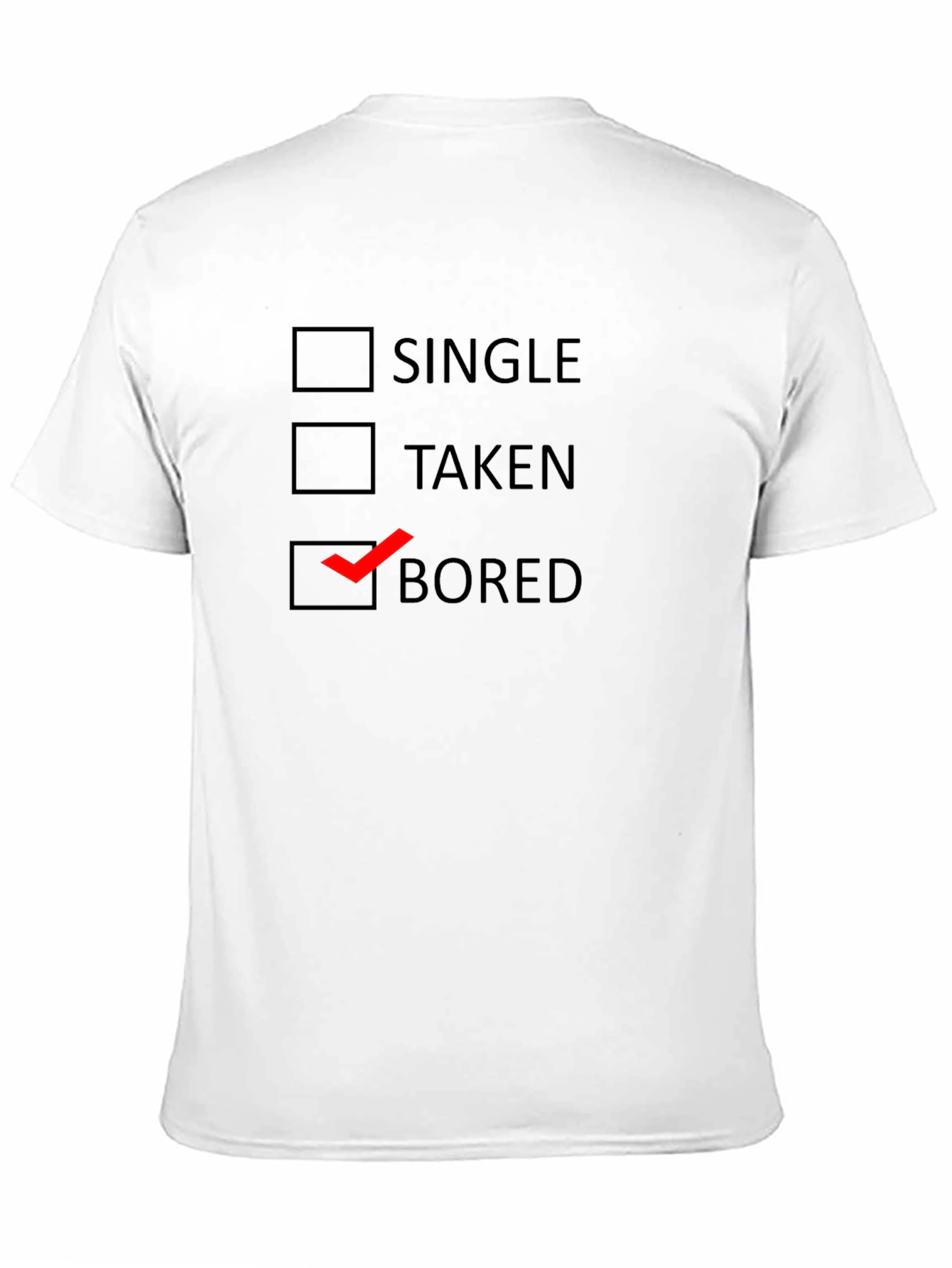Black Bored Checklist Graphic Tee - Casual Cotton T-Shirt view 11