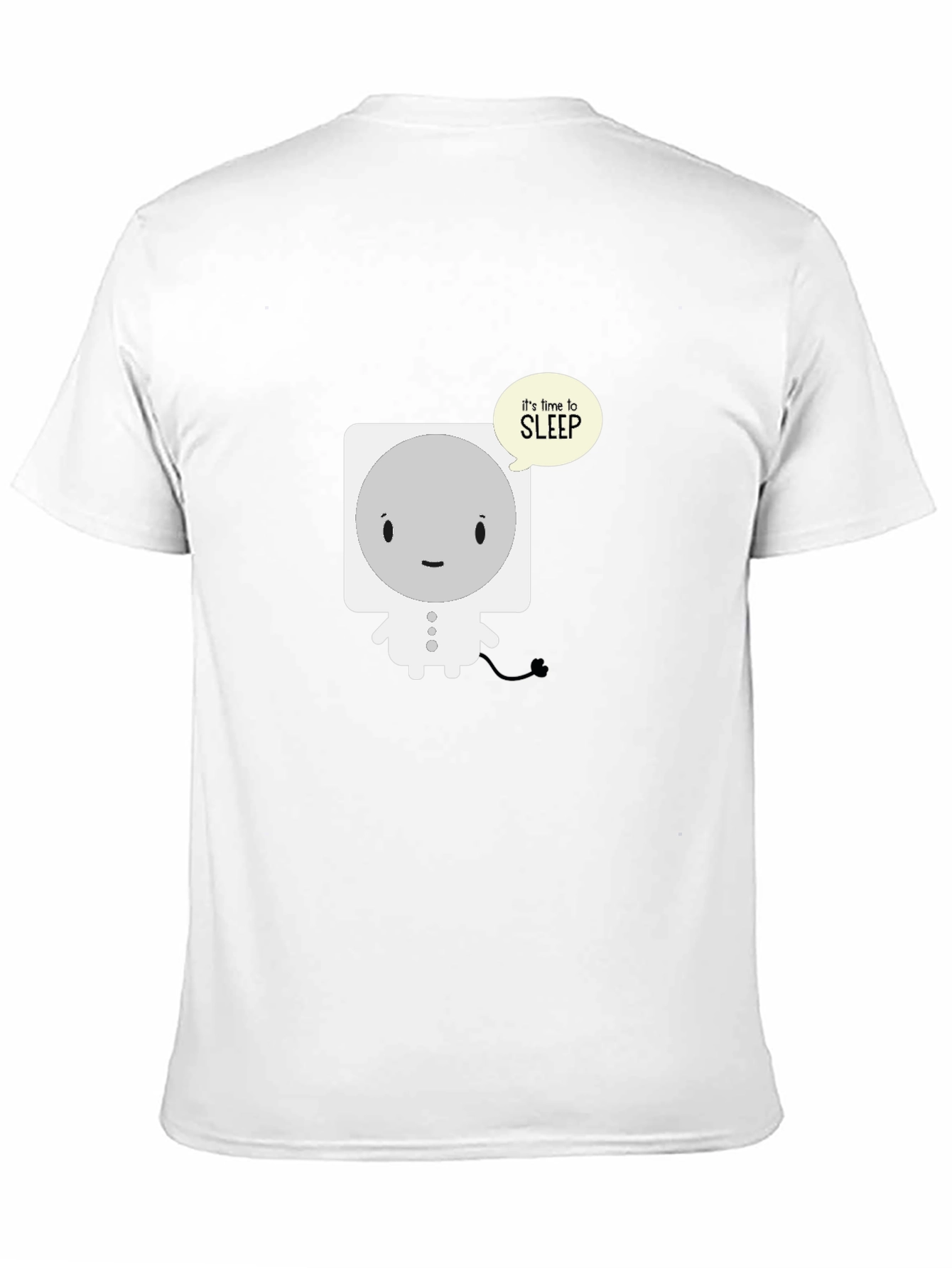 Black Cute Sleepy Robot Black T-Shirt view 11
