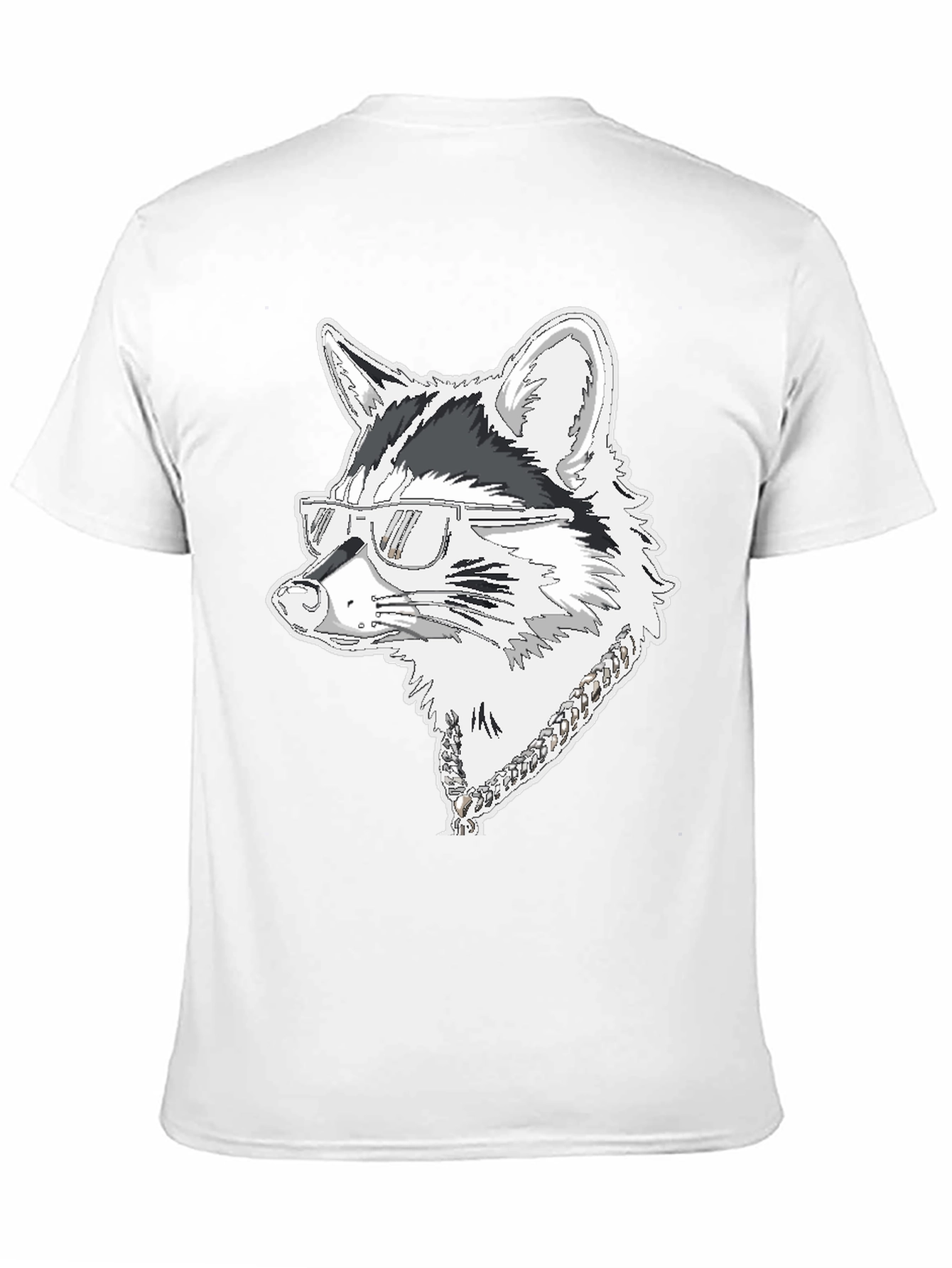 Black Cool Raccoon Graphic Tee - Black Cotton T-Shirt view 11