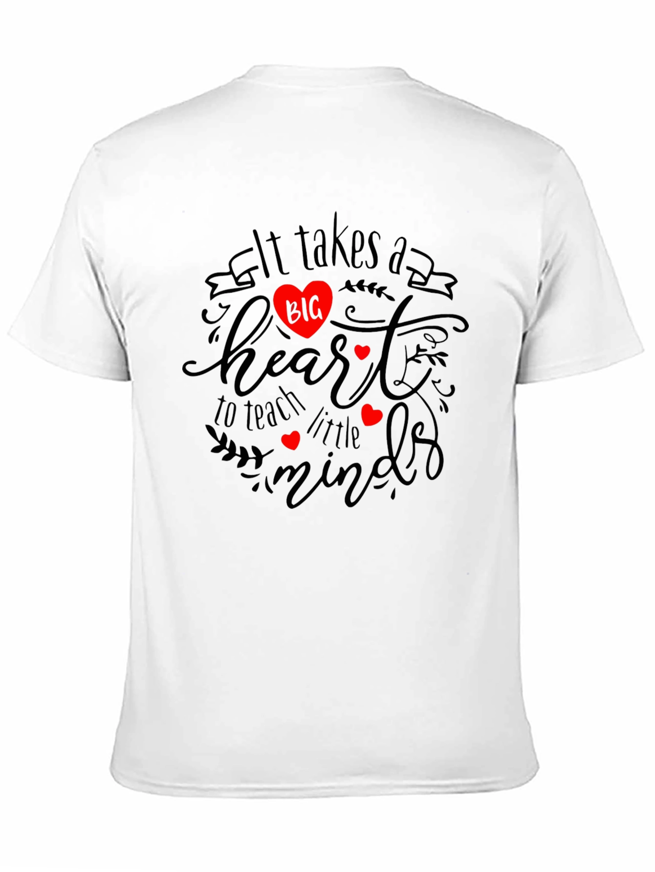 Black Teacher Heart T-Shirt - It Takes a Big Heart view 11