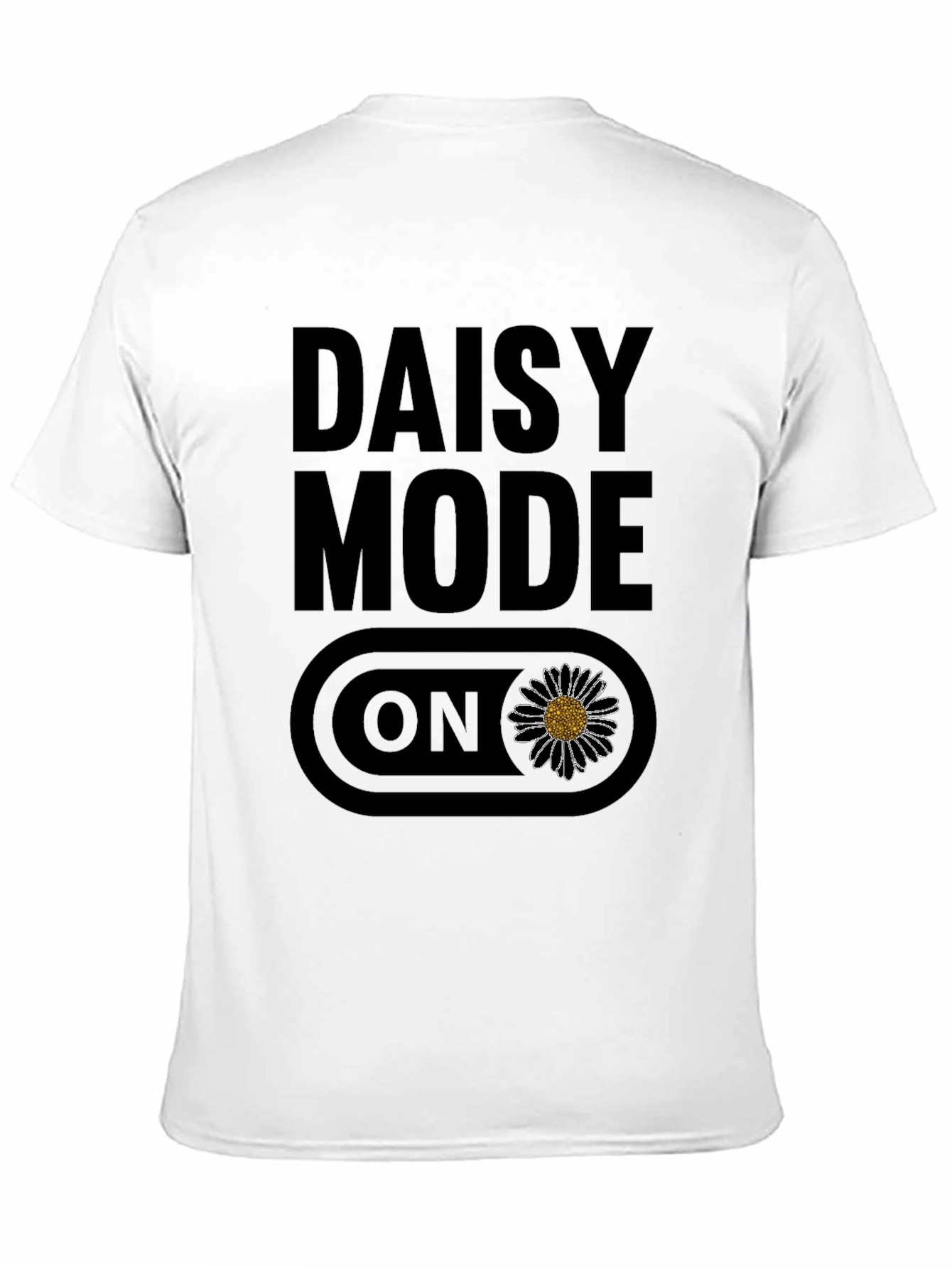 Black Daisy Mode ON Graphic T-Shirt - Black Casual Tee view 11