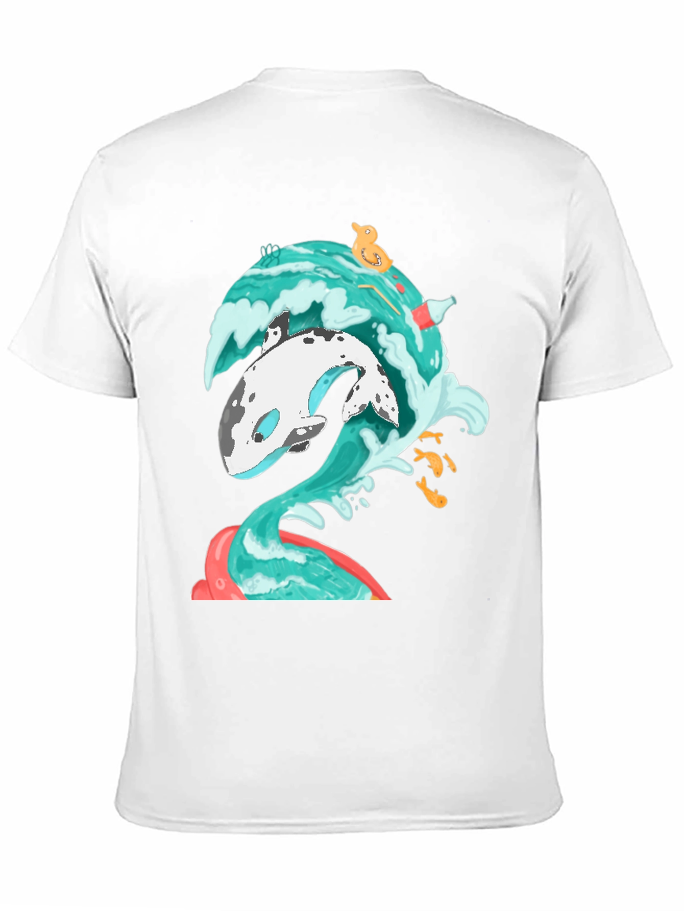 Black Whale Wave Graphic Tee - Unique Ocean Art T-Shirt view 11