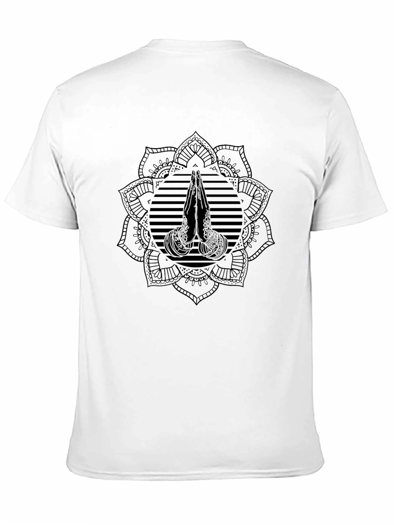 Black Black Mandala Hands T-Shirt - Stylish Graphic Tee view 11
