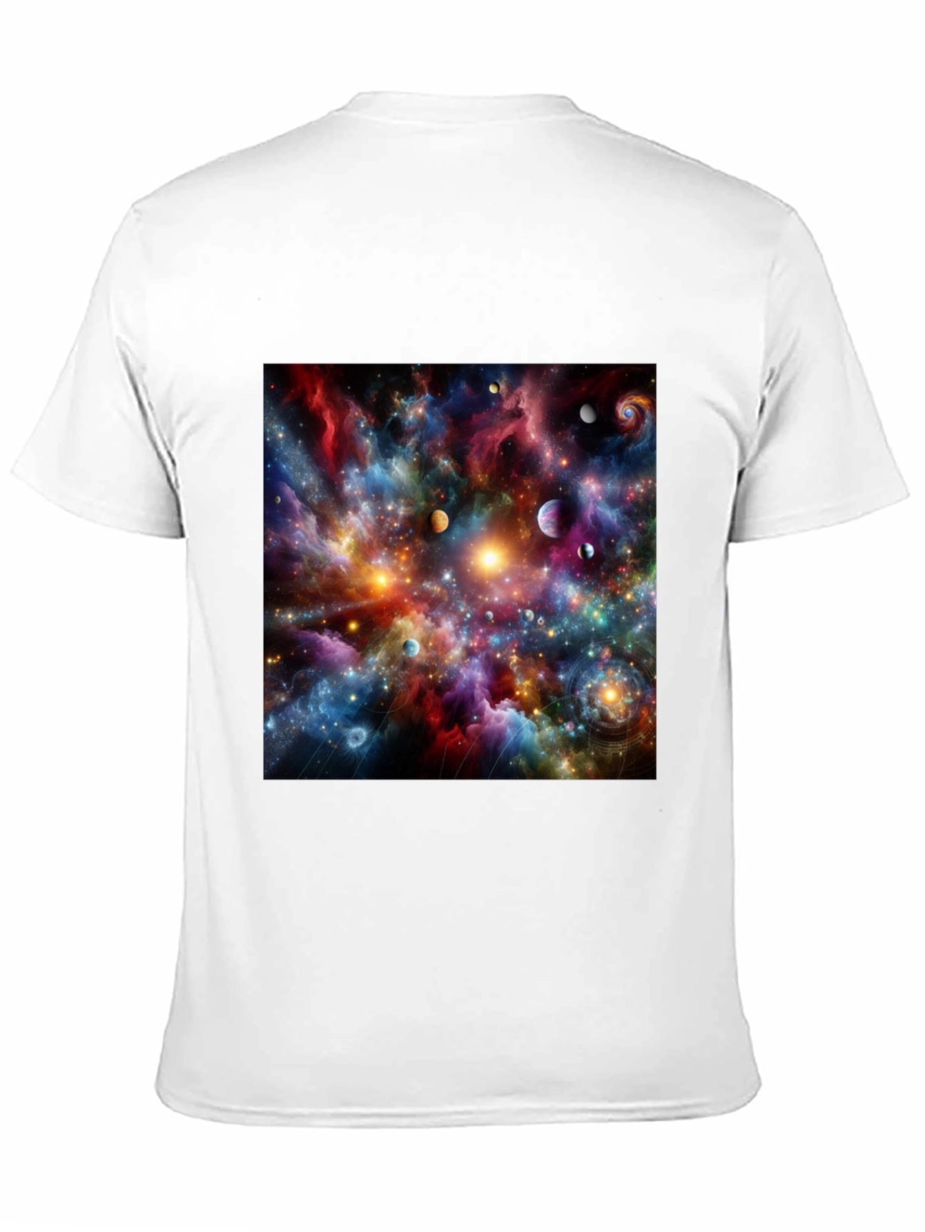 Black Cosmic Nebula Graphic T-Shirt view 11