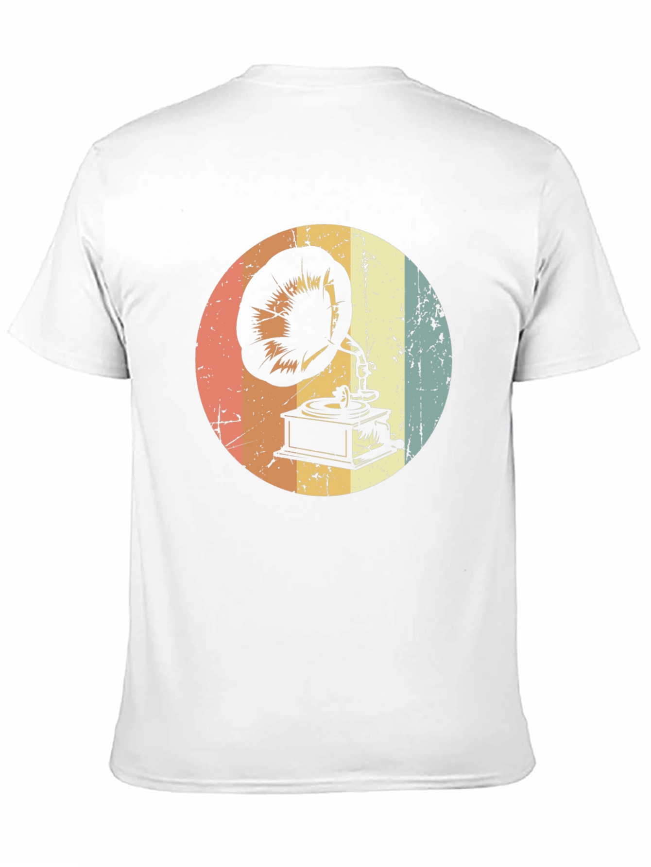 Black Vintage Phonograph Graphic Tee - Retro Music Lover Shirt view 11