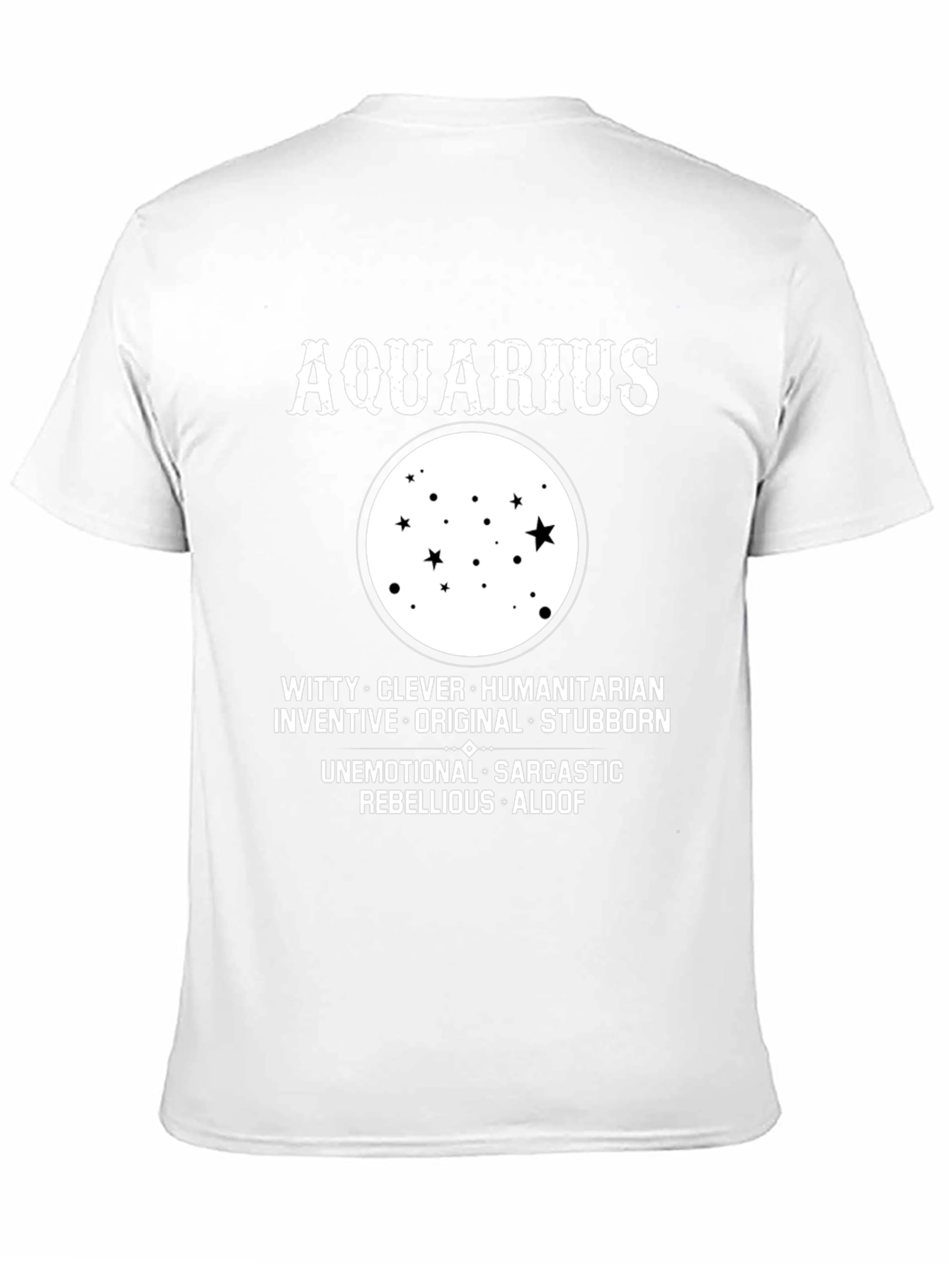 Black Aquarius Zodiac Star Sign Black T-Shirt view 11