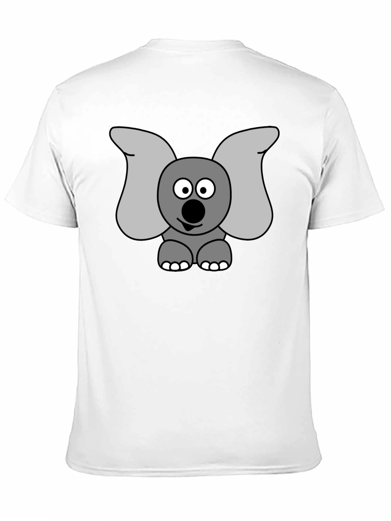 Black Cartoon Elephant Graphic Tee - Black Cotton Shirt view 11