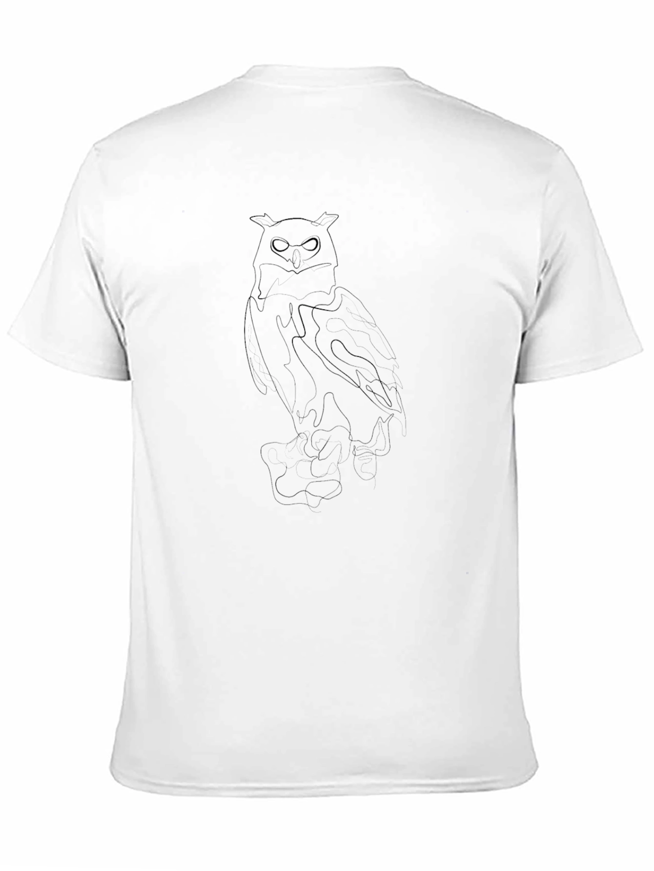 Black Men's Black Owl Graphic T-Shirt - Casual Style view 11