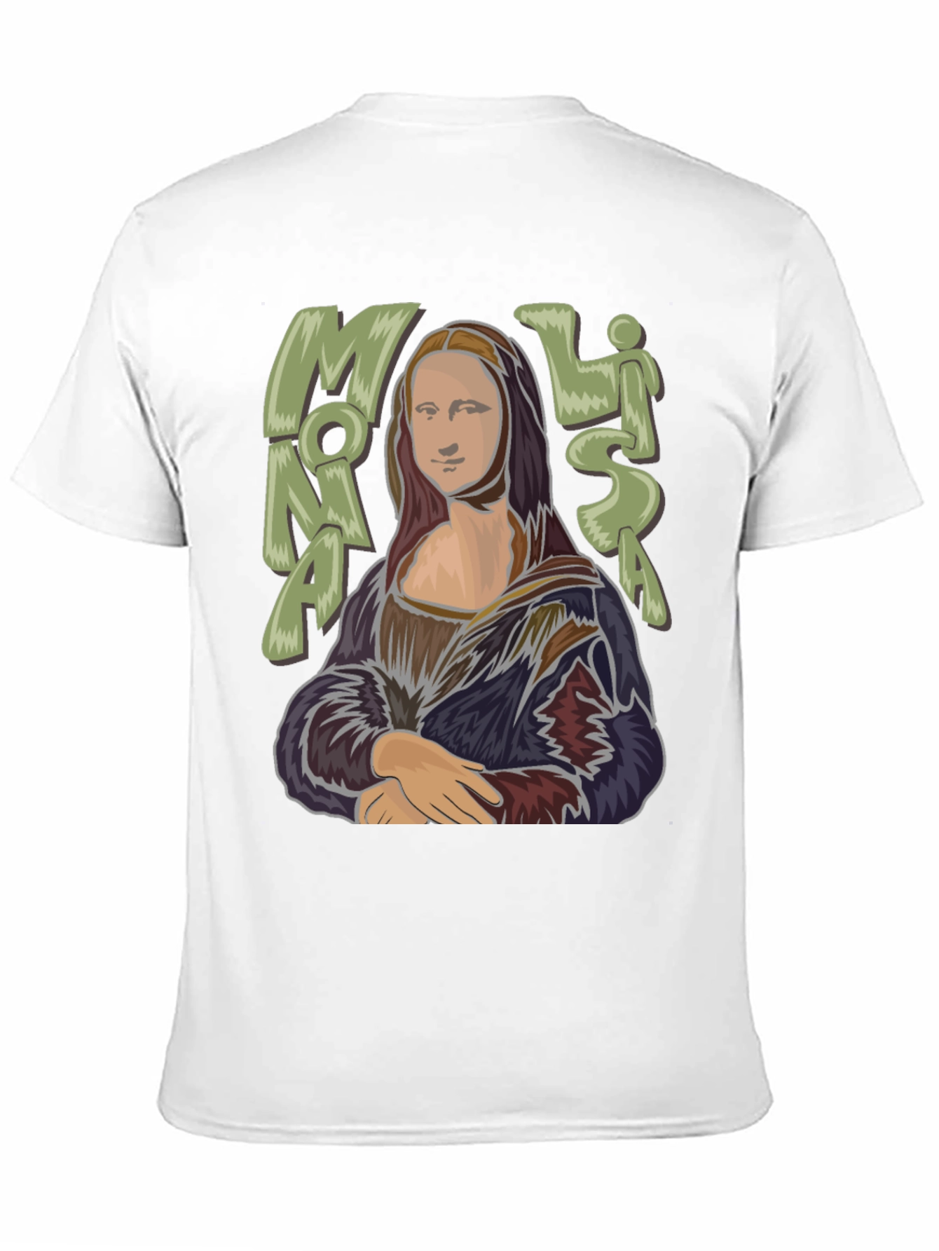 Black Mona Lisa Graphic Tee - Classic Art Style T-Shirt view 11