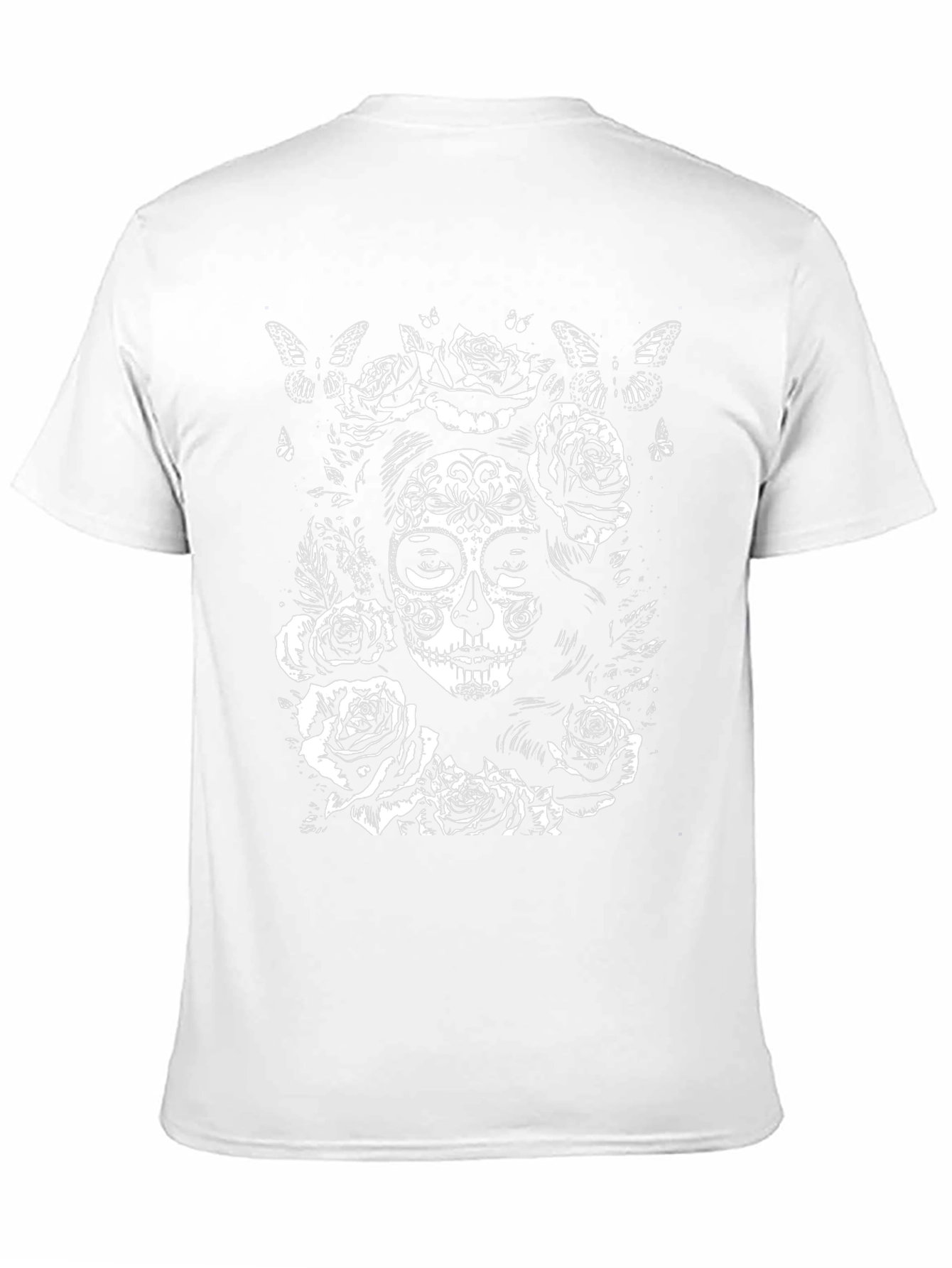 Black Sugar Skull Rose Graphic T-Shirt - Black view 11