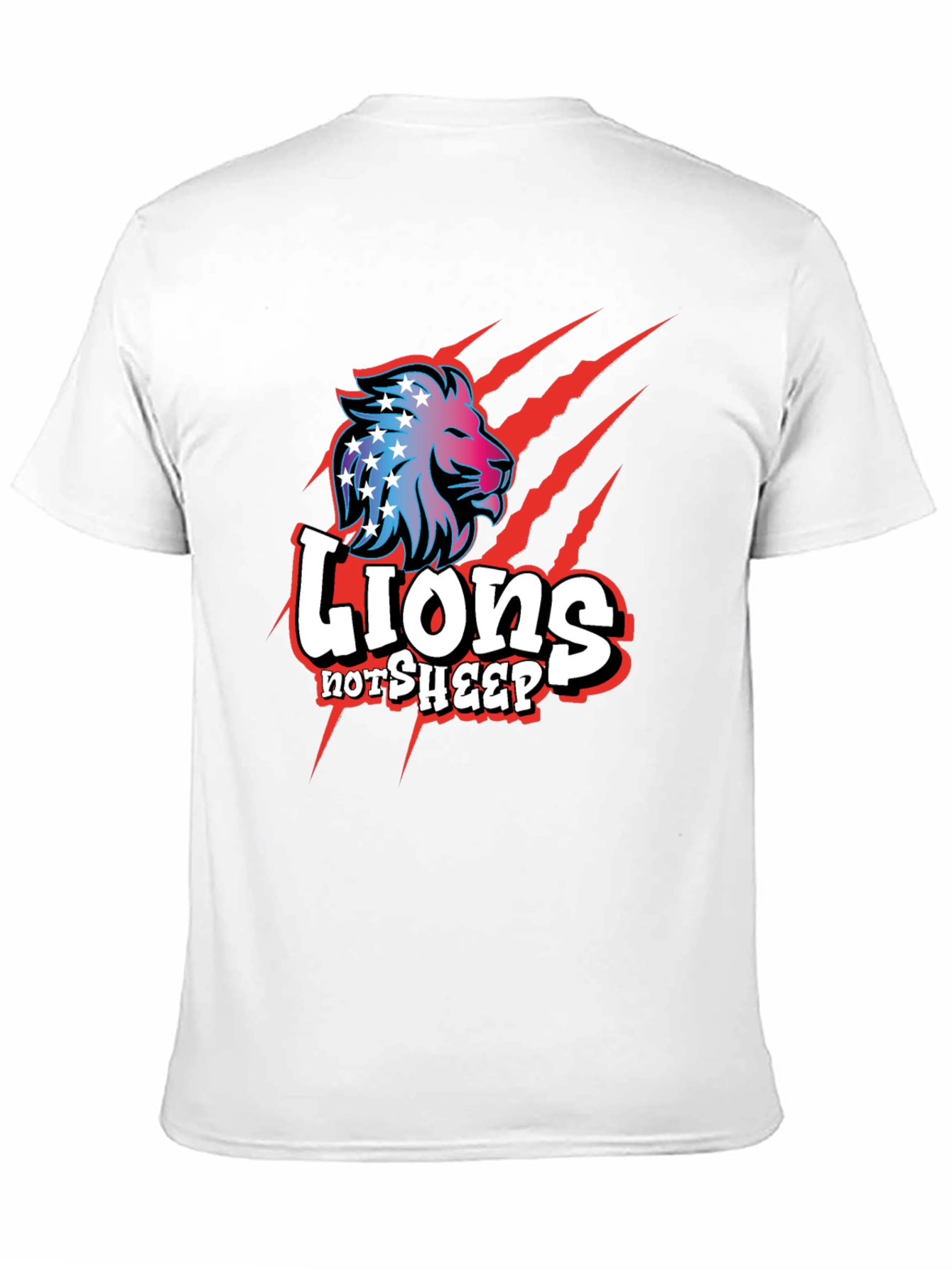 Black Lions Not Sheep Graphic Tee - Patriotic Design view 11