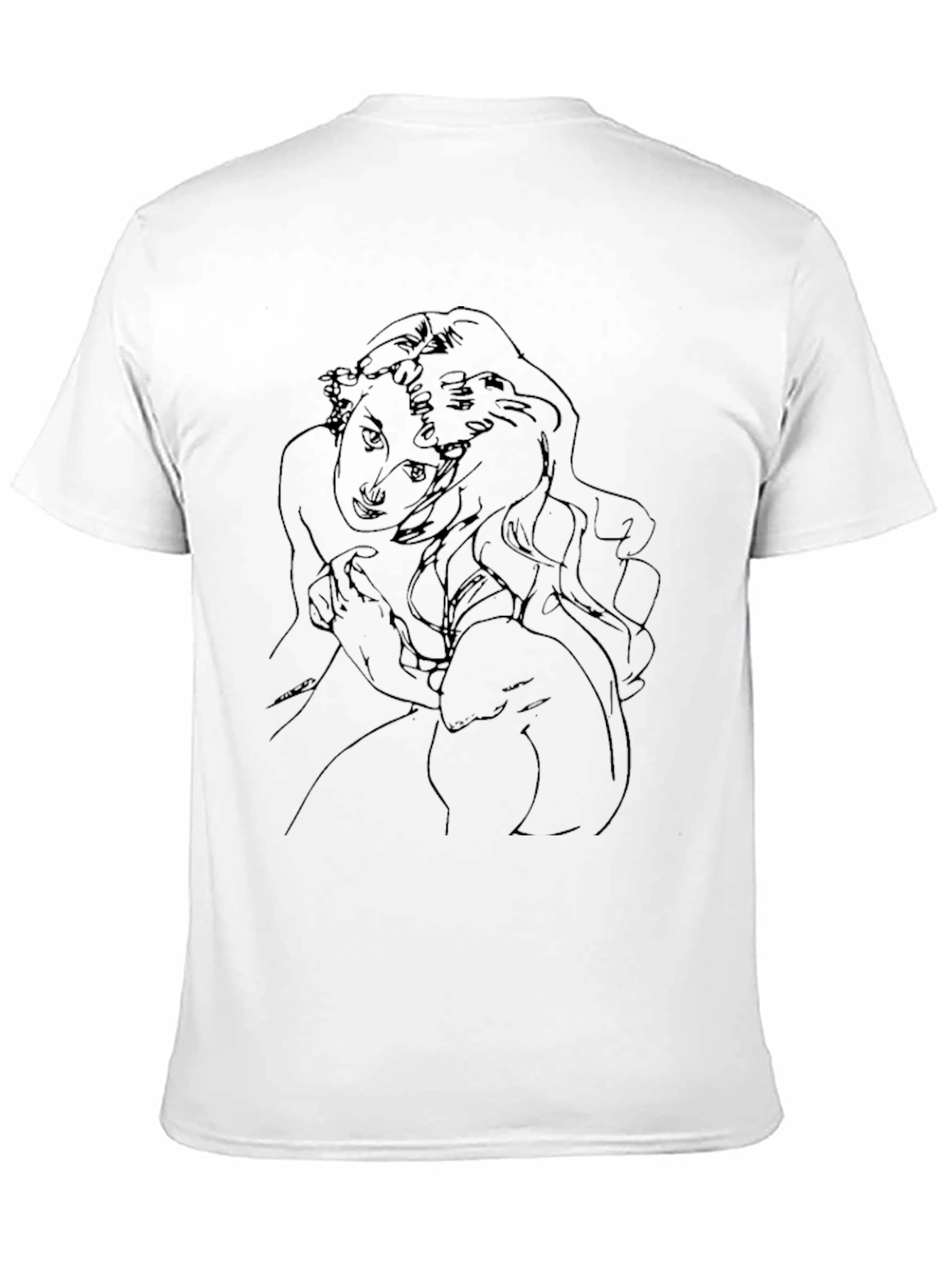 Black Minimalist Line Art Graphic T-Shirt view 11