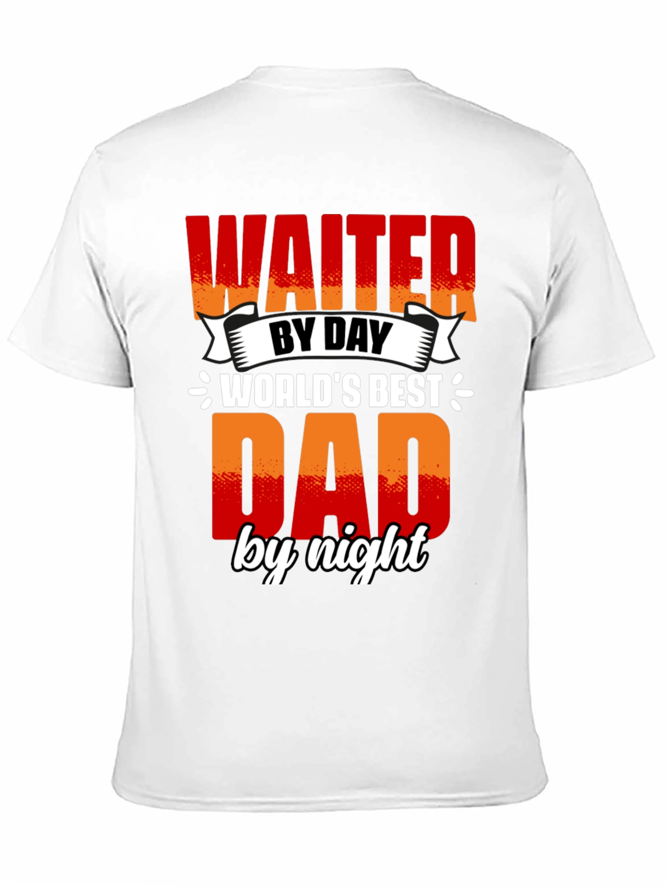 Black Waiter Dad T-Shirt - World's Best Dad view 11