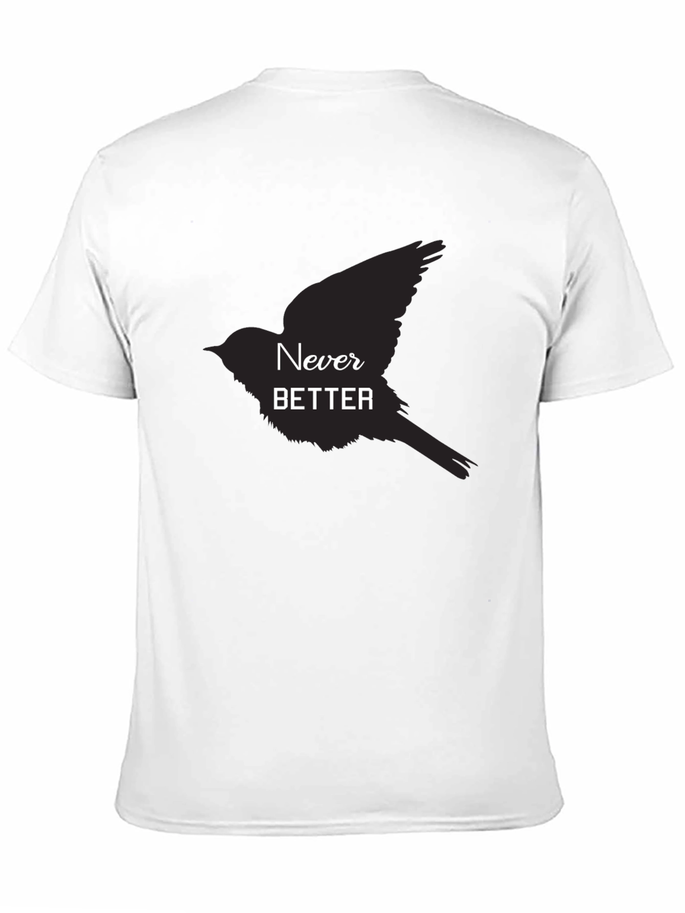 Black Never Better Bird Graphic Black T-Shirt view 11