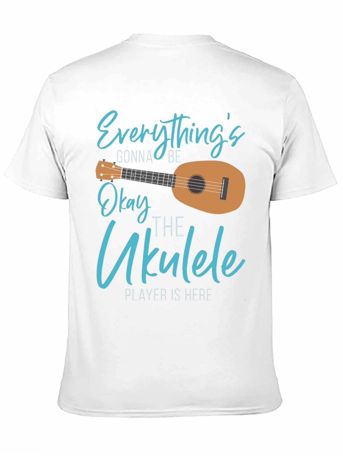 Black Everything's Gonna Be Okay Ukulele T-Shirt view 11