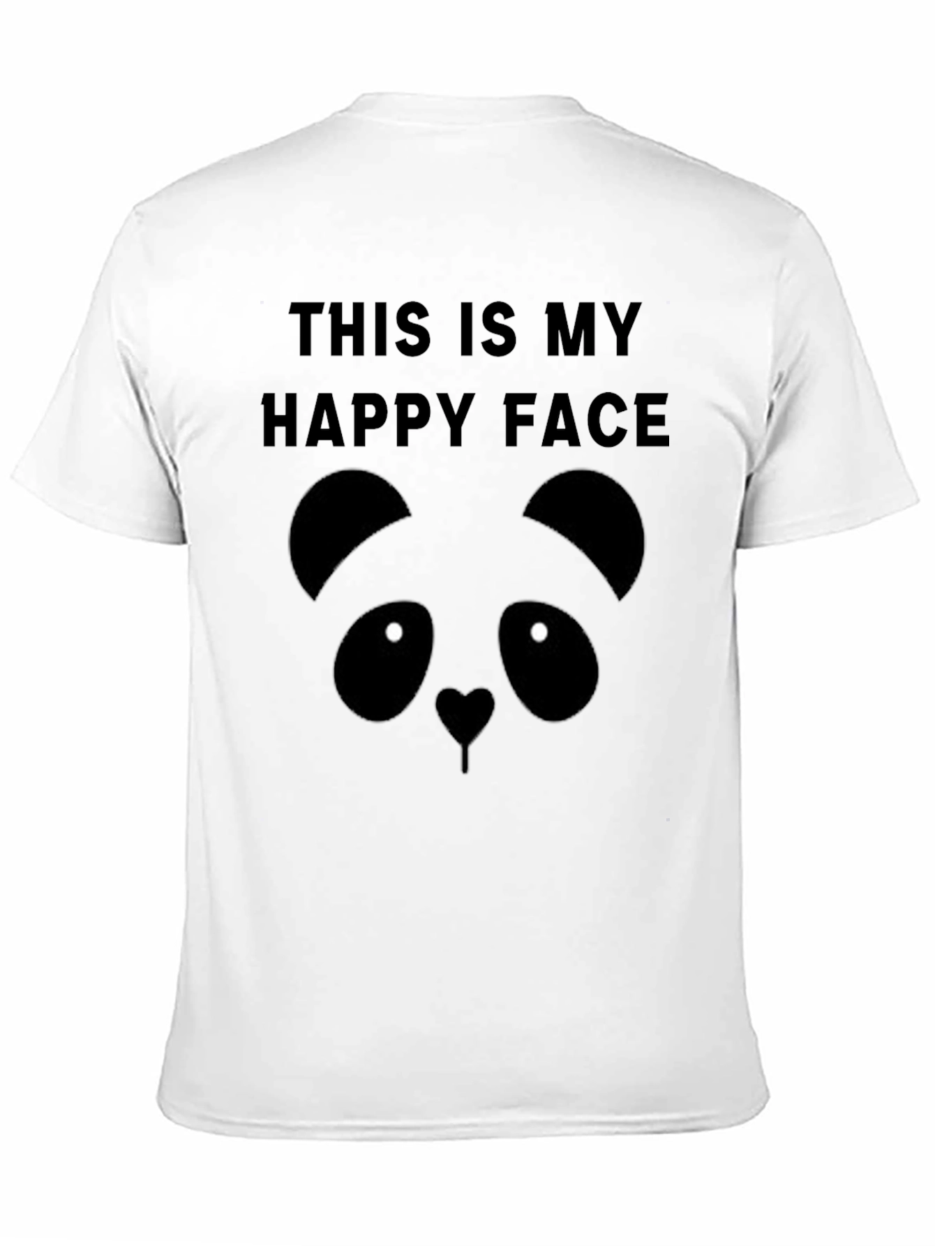 Black Happy Face Panda Graphic Tee - Black Casual Comfort view 11