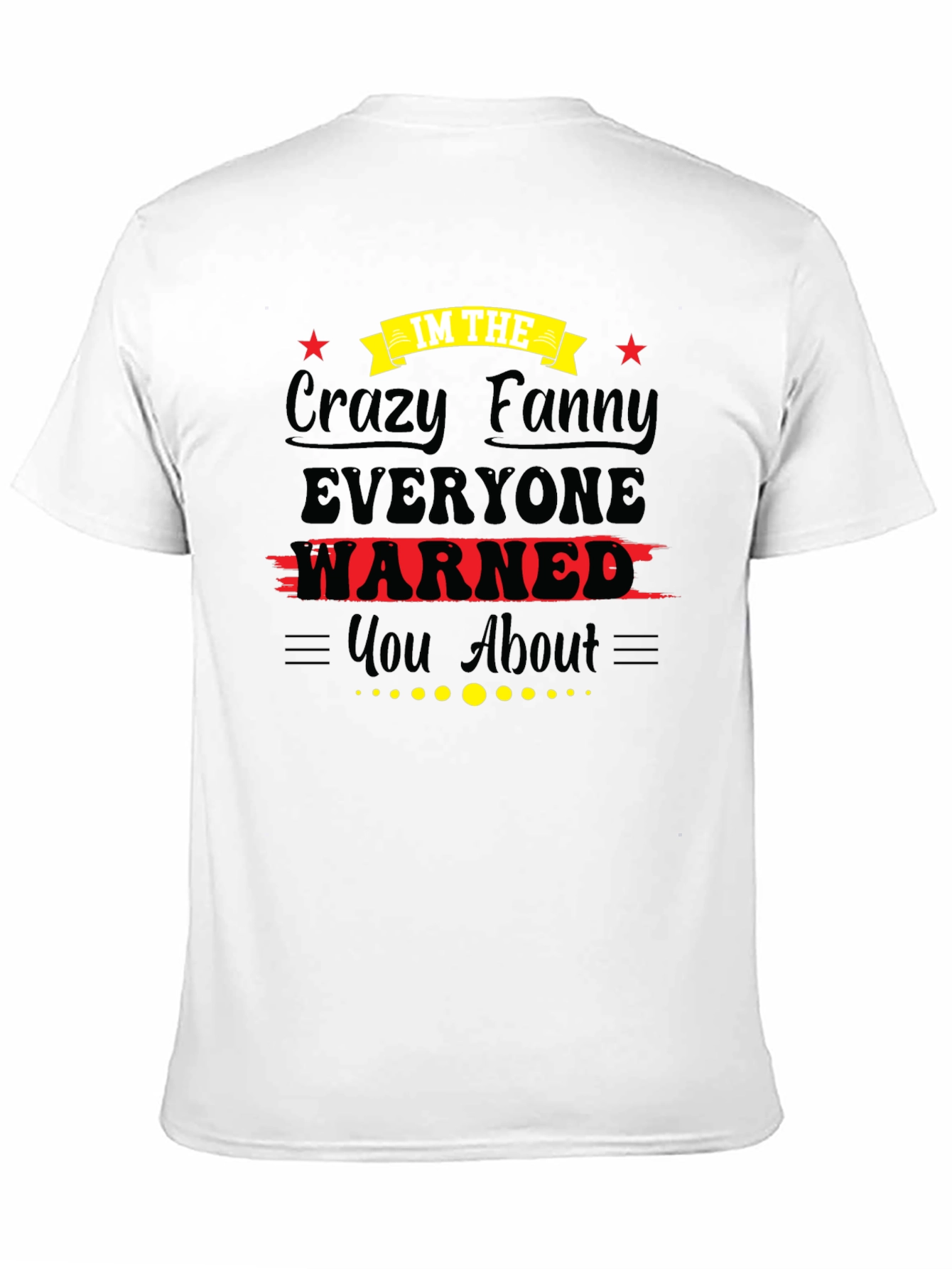 Black Crazy Fanny Graphic Tee - Unisex Black T-Shirt view 11