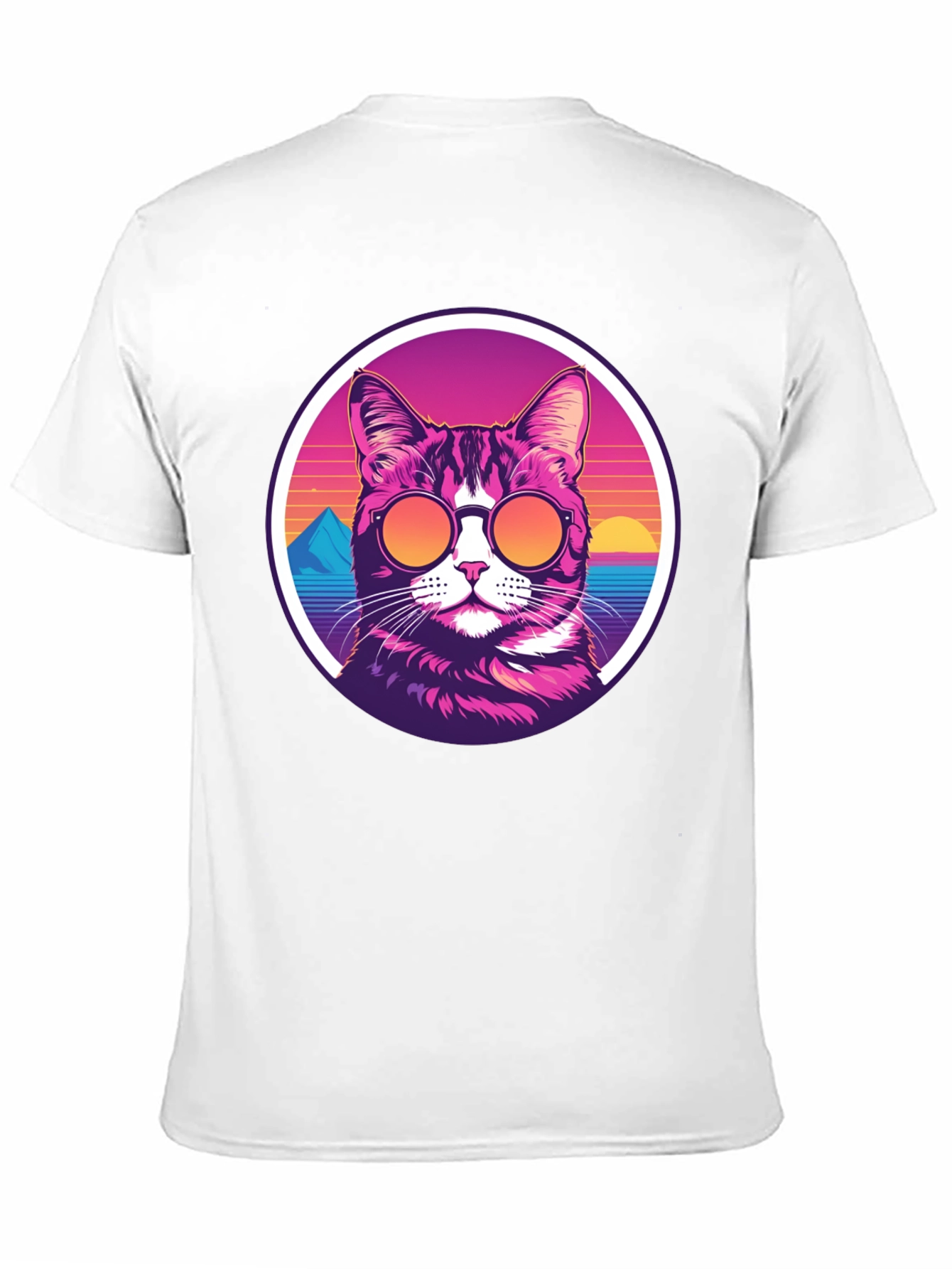 Black Retro Cat T-Shirt - Cool Cat with Shades view 11