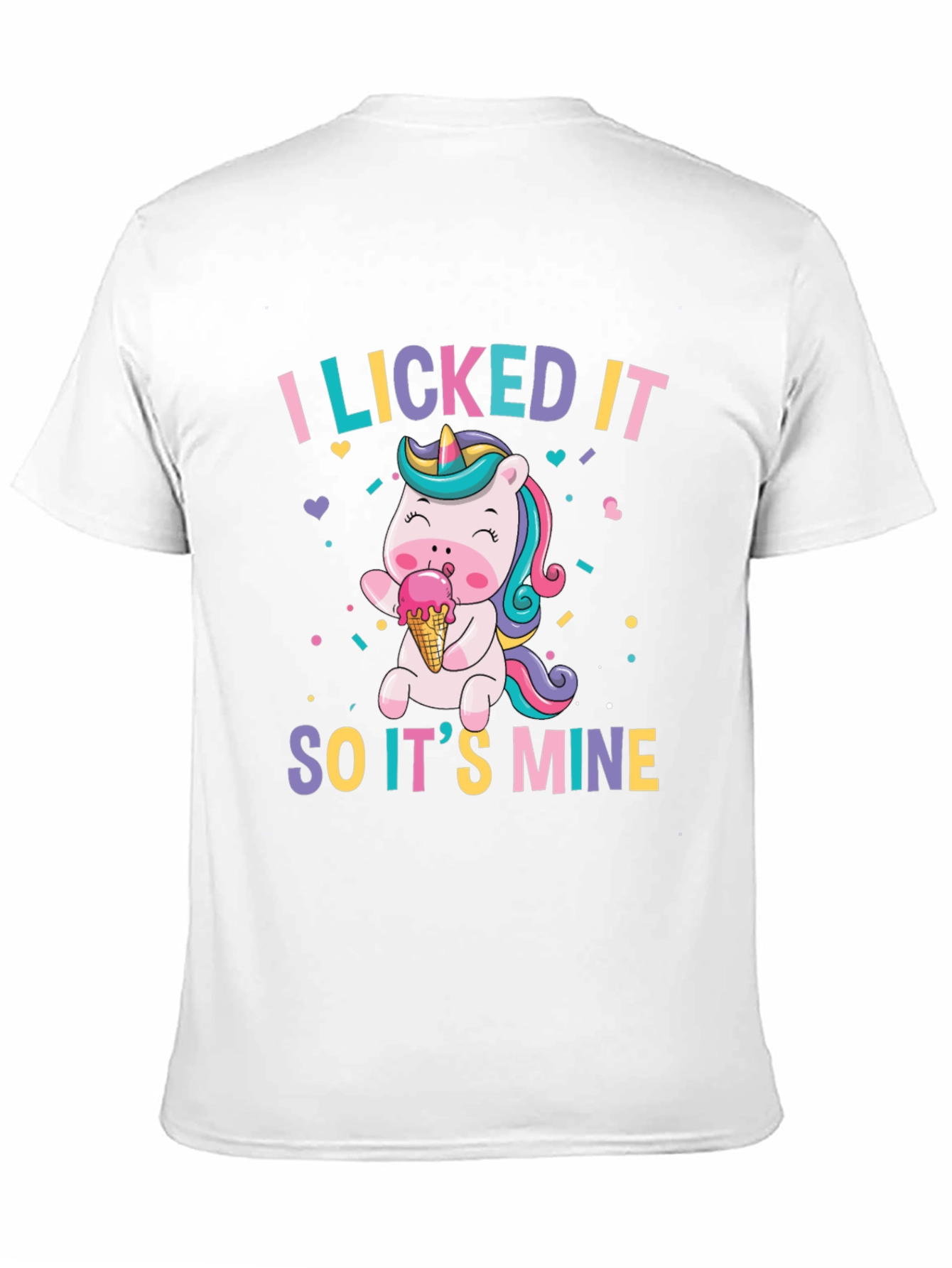 Black I Licked It So It's Mine Unicorn T-Shirt view 11