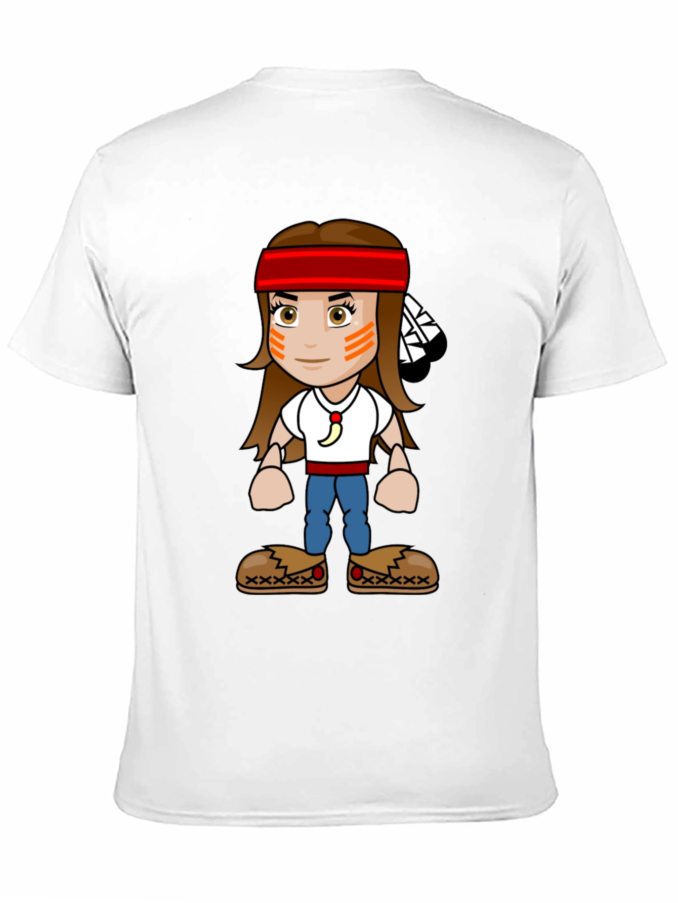 Black Native American Cartoon T-Shirt view 11