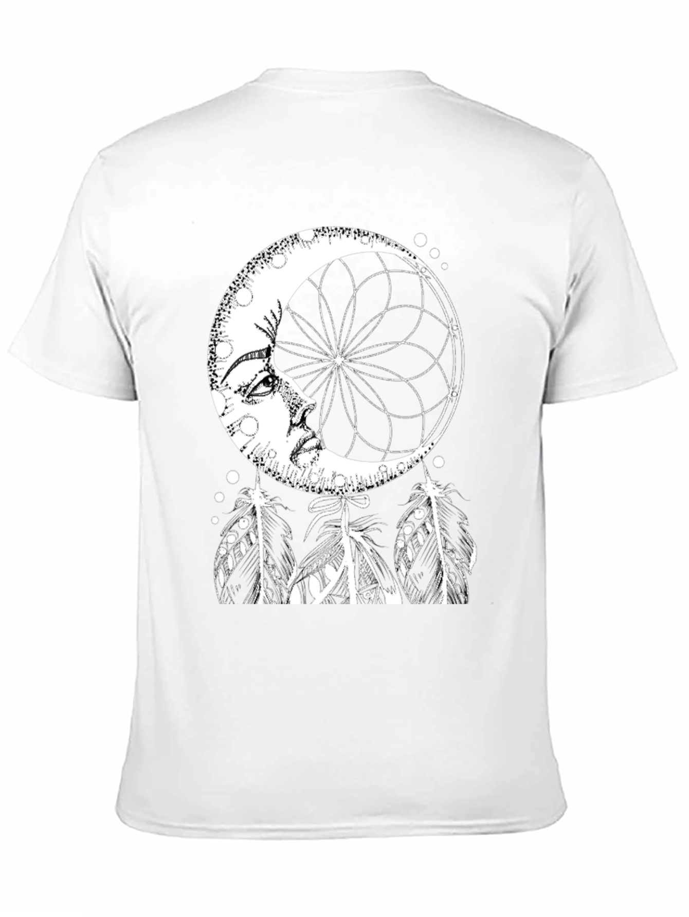 Black Dreamy Moon Graphic Tee - Black Cotton Blend view 11