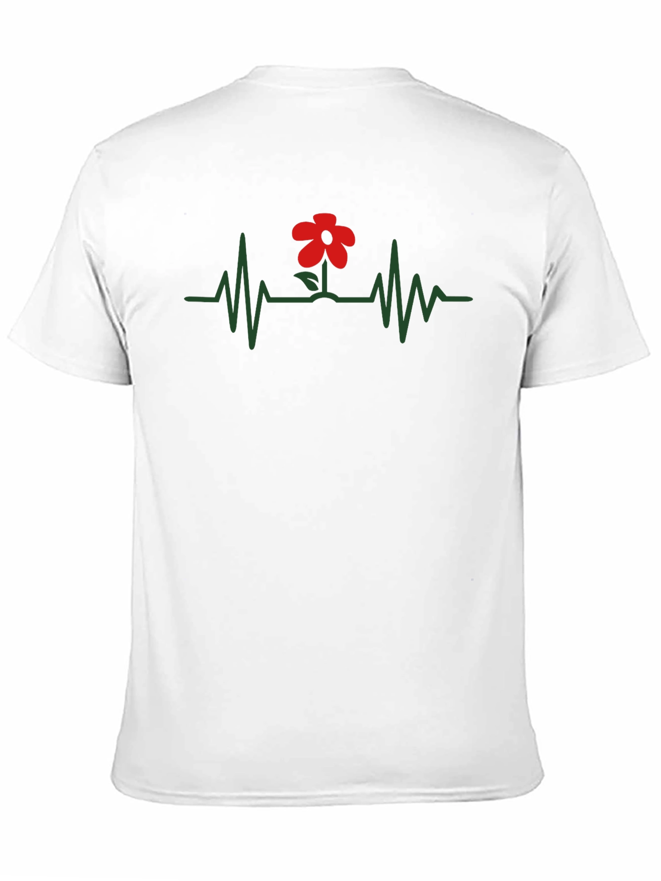 Black Heartbeat Flower Graphic Tee - Black view 11