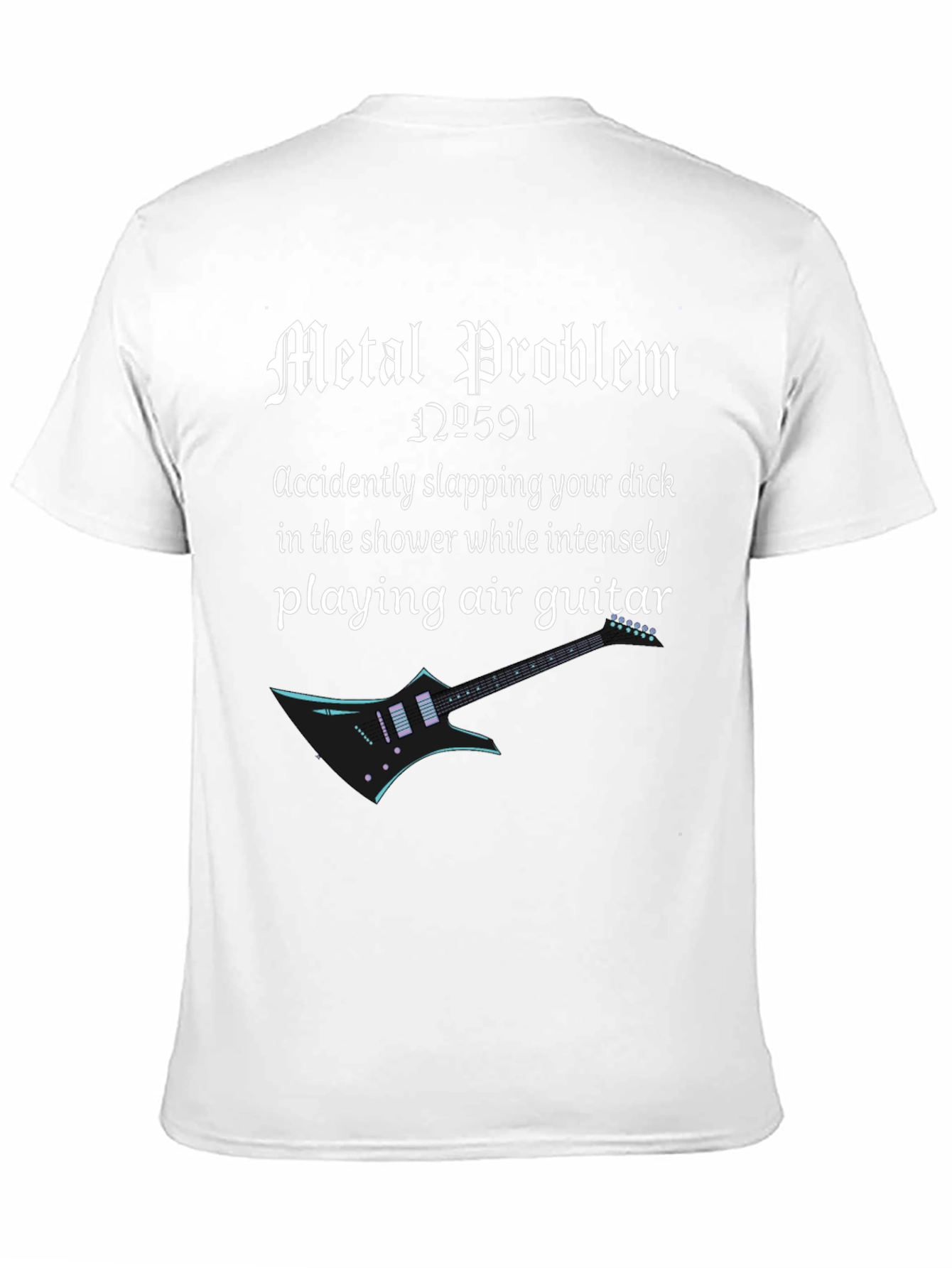 Black Metal Problem T-Shirt - Shower Air Guitar view 11
