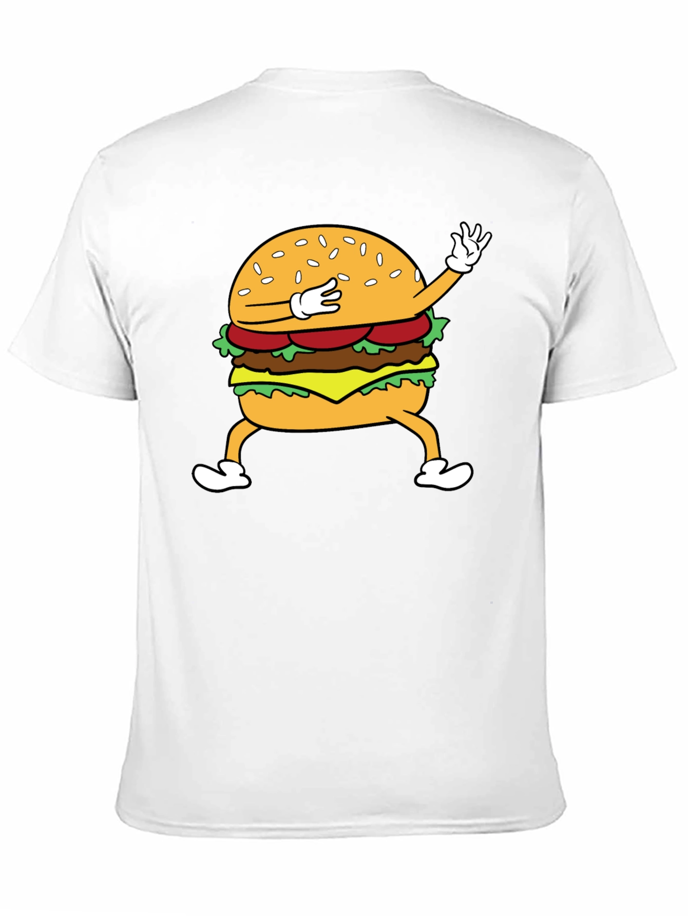Black Dabbing Burger Graphic Tee - Funny Food T-Shirt view 11