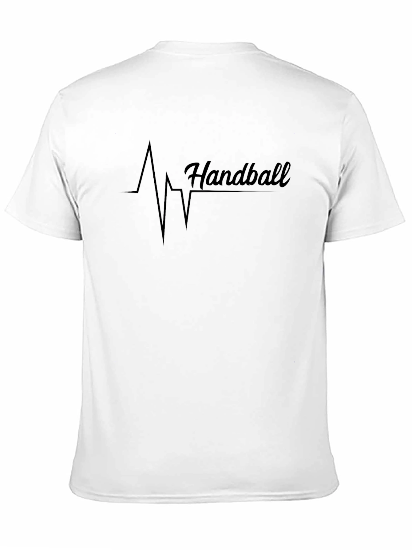 Black Handball Heartbeat T-Shirt - Passionate Sports Fan Tee view 11