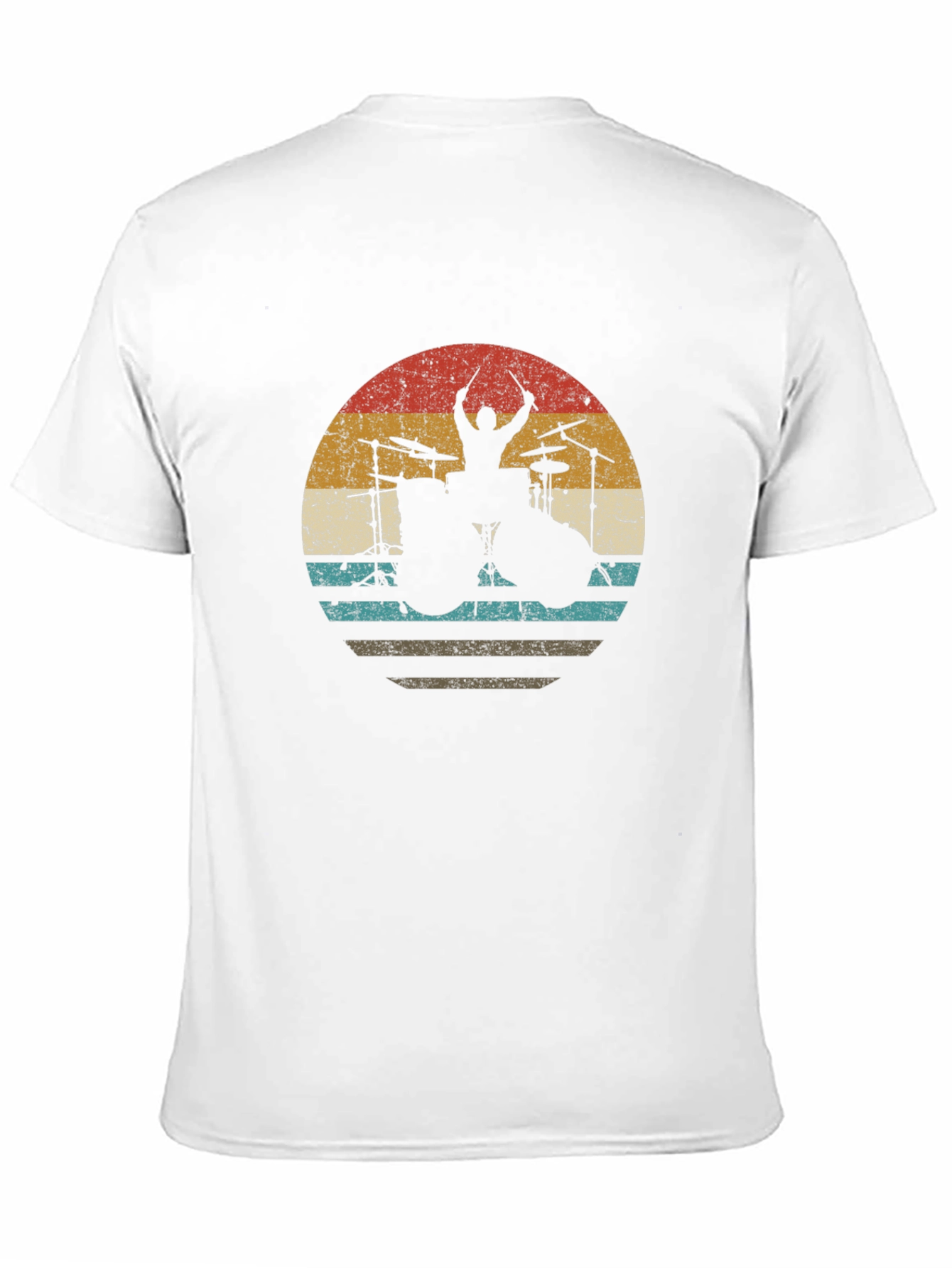 Black Retro Drummer T-Shirt - Vintage Style Music Tee view 11