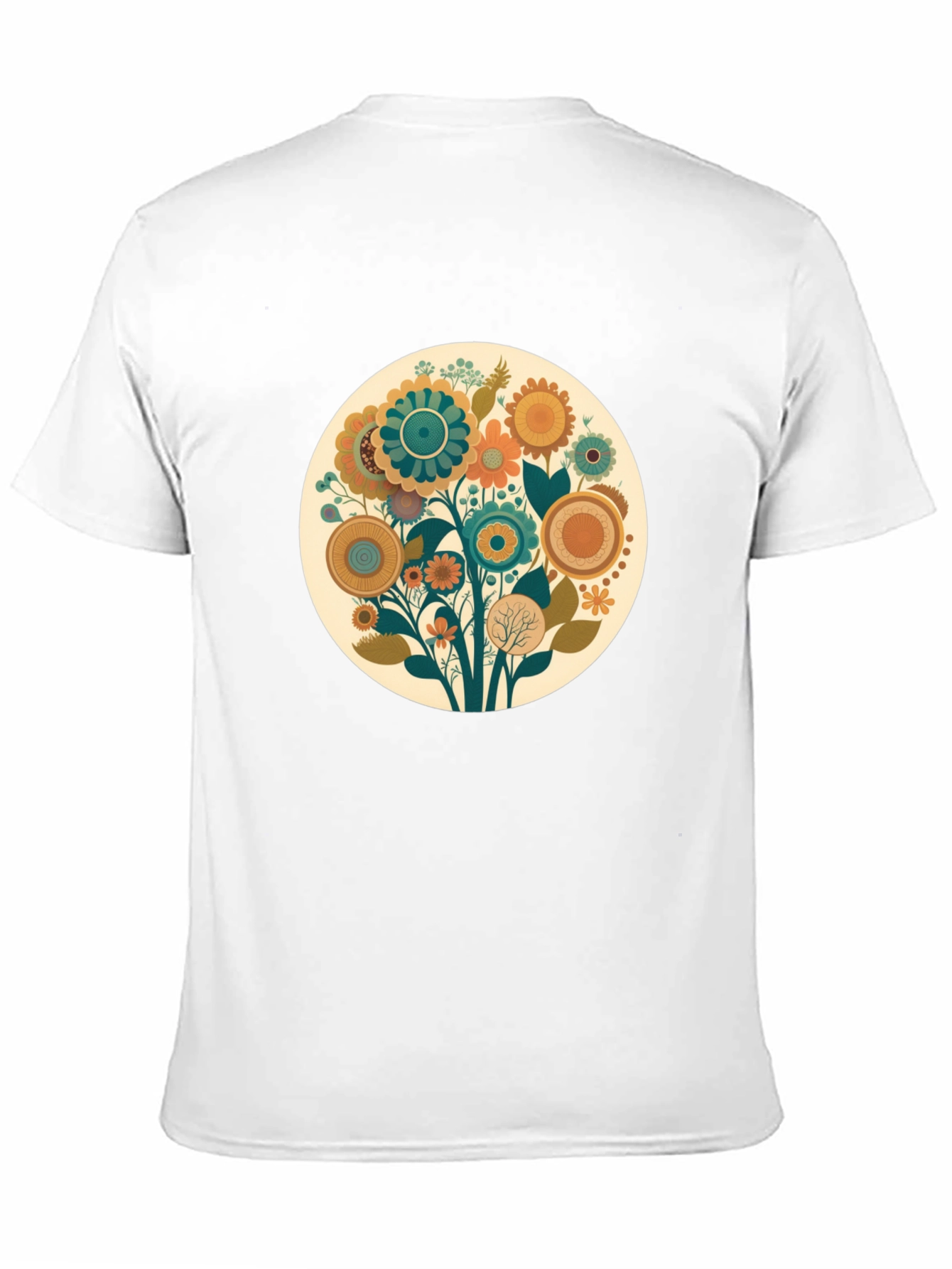 Floral Circle Graphic Tee - Soft Cotton Blend - 11