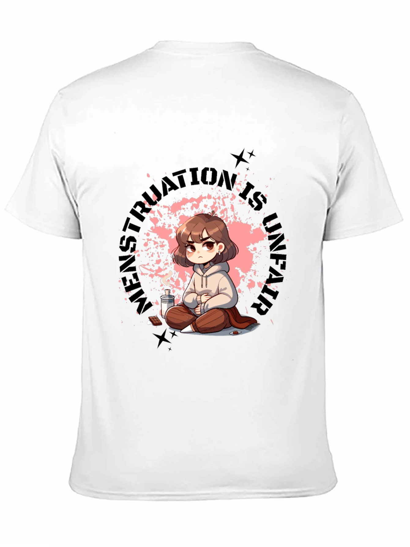 Black Unique Graphic Tee - Menstruation Is Strength view 11