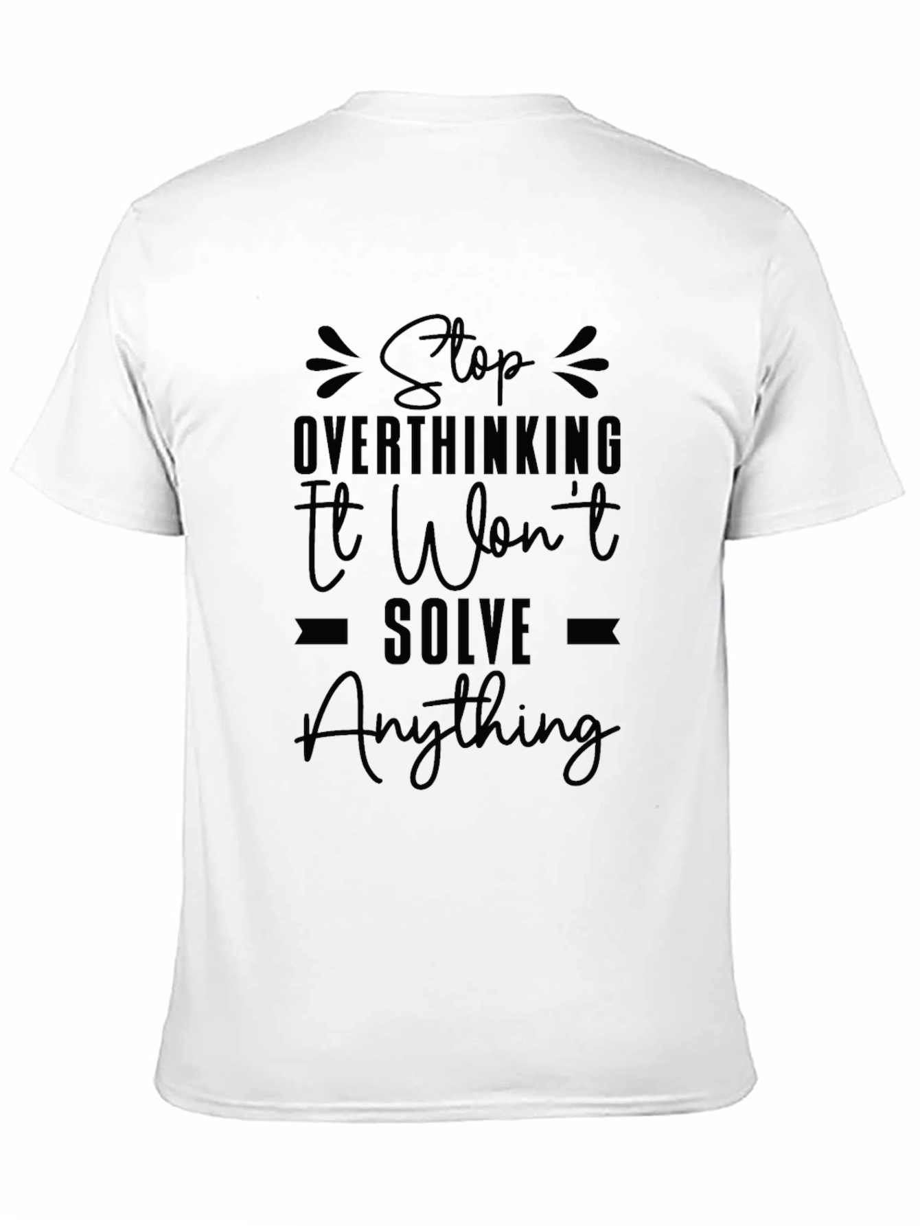 Black Stop Overthinking Graphic Tee - Black view 11