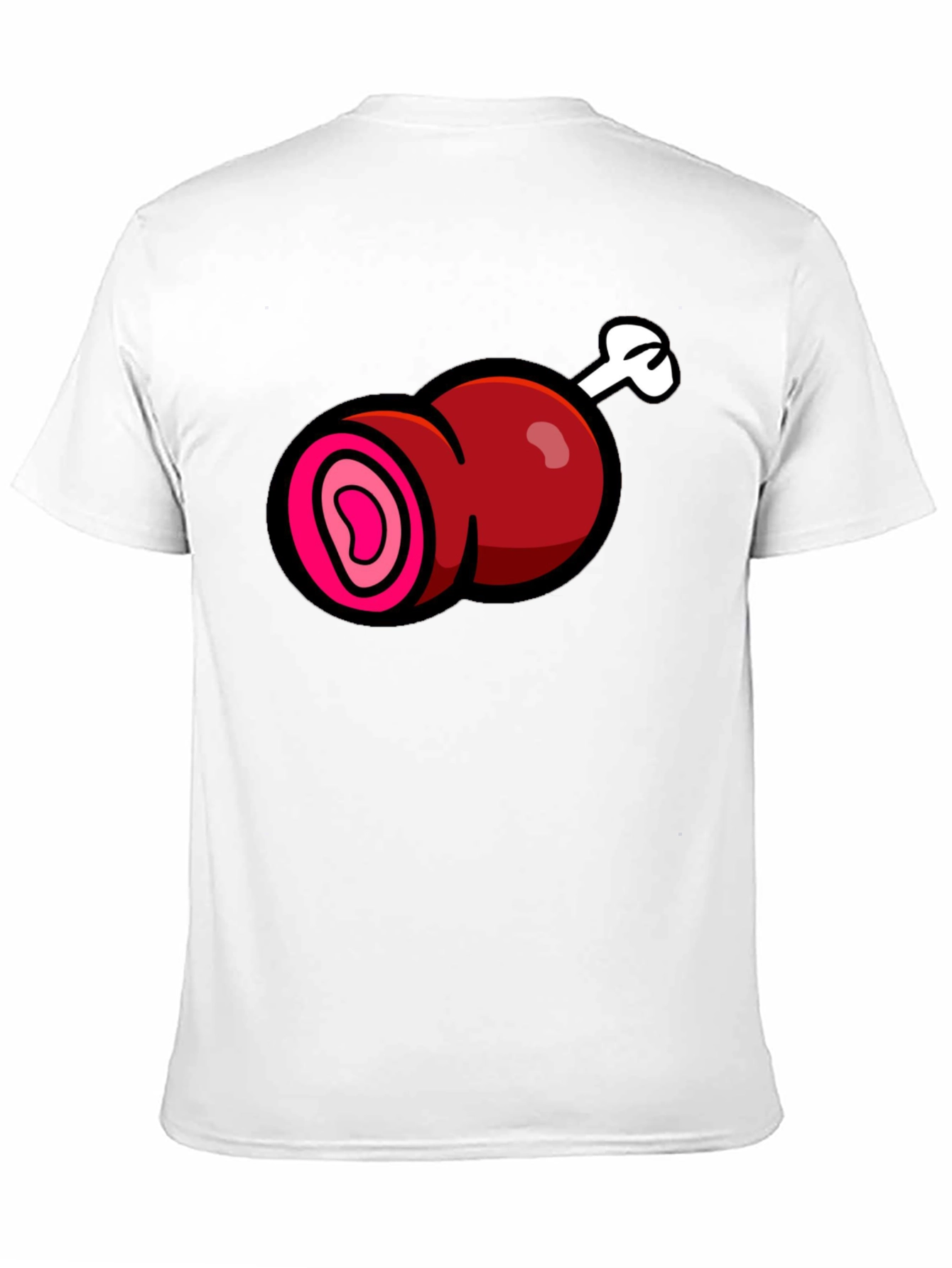Black Cartoon Meat T-Shirt - Funny Graphic Tee view 11